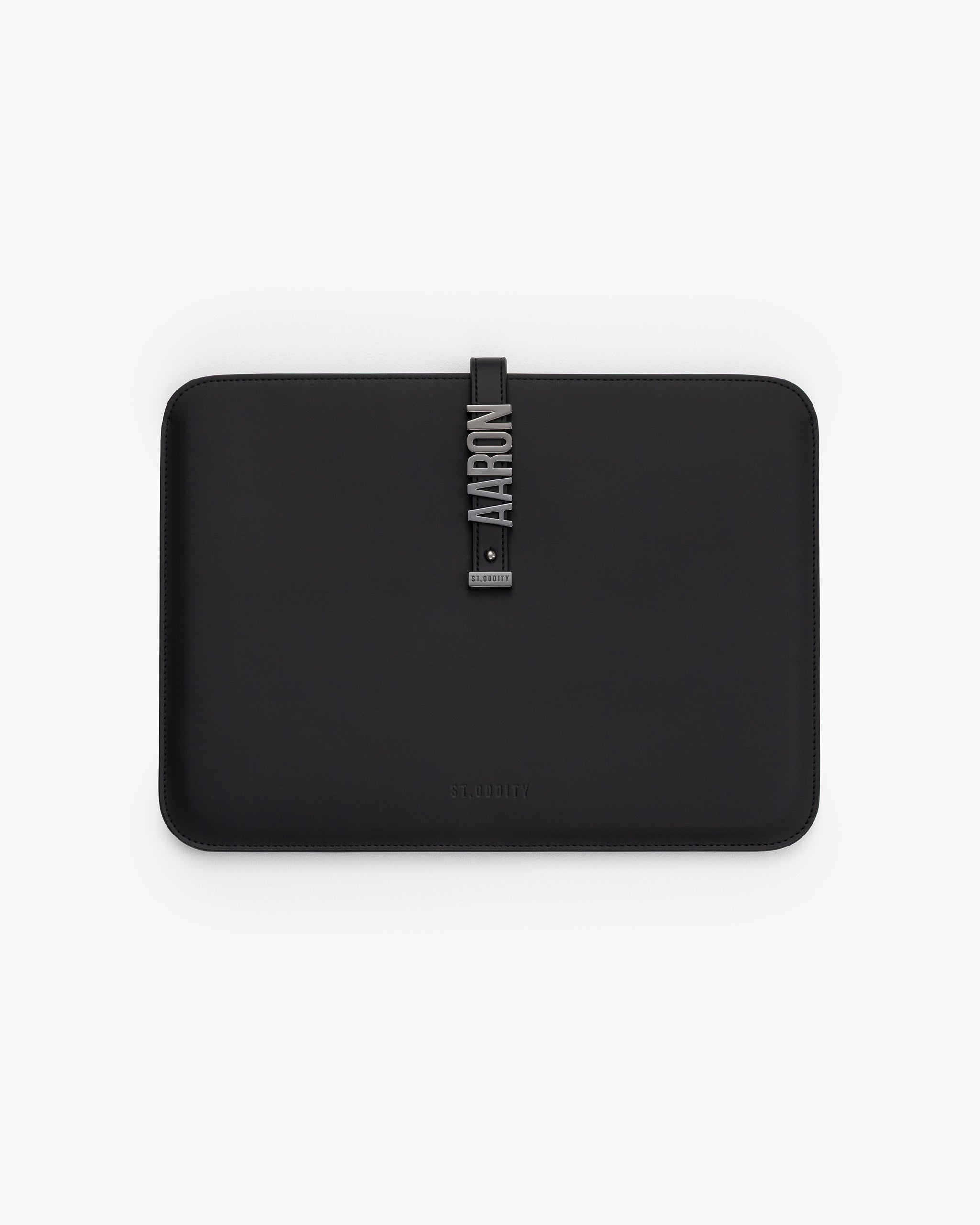 Pre-order (Late August): 13"/14" Laptop Sleeve in Black/Gunmetal with Personalised Hardware