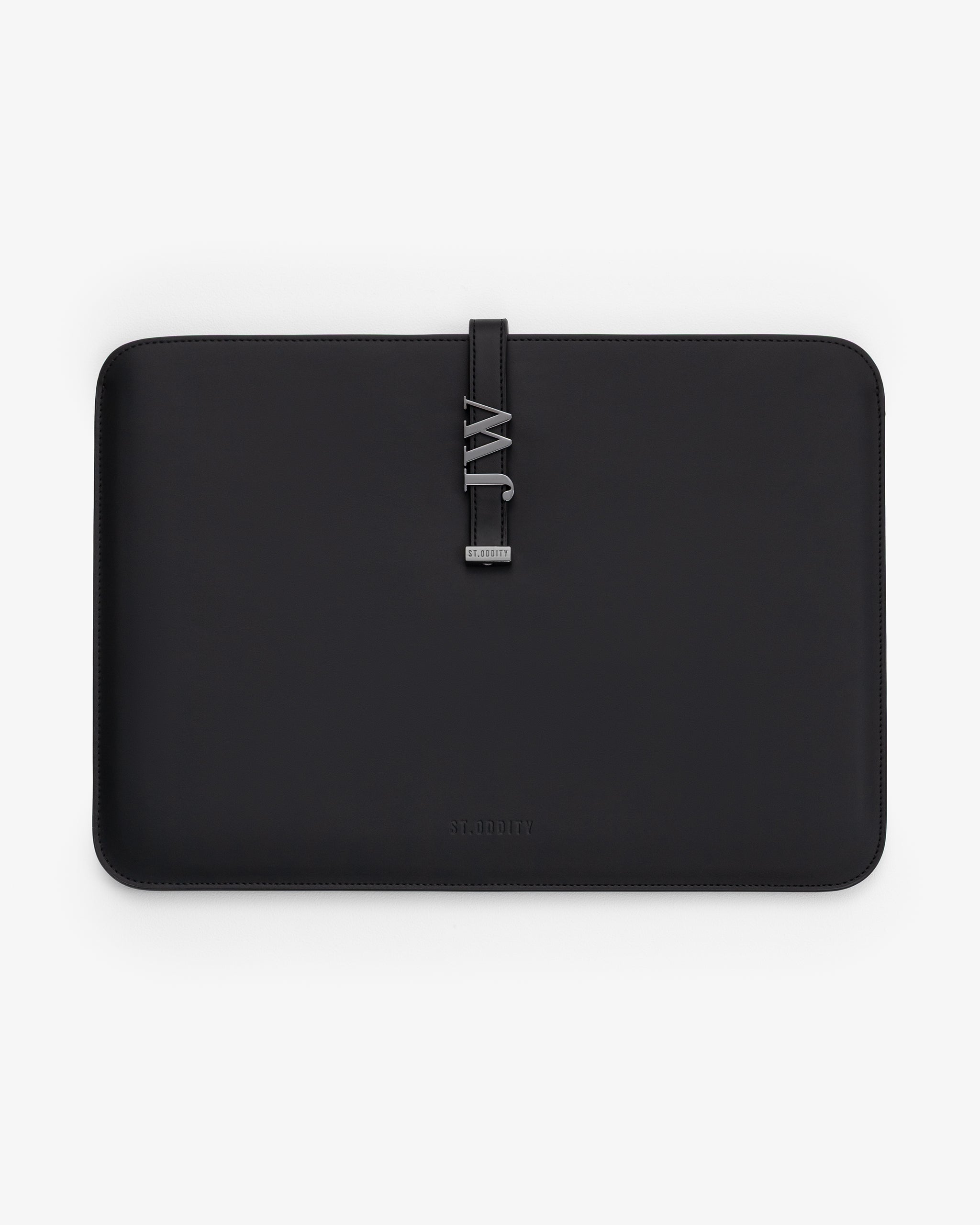 15"/16" Laptop Sleeve in Black/Gunmetal with Personalised Hardware
