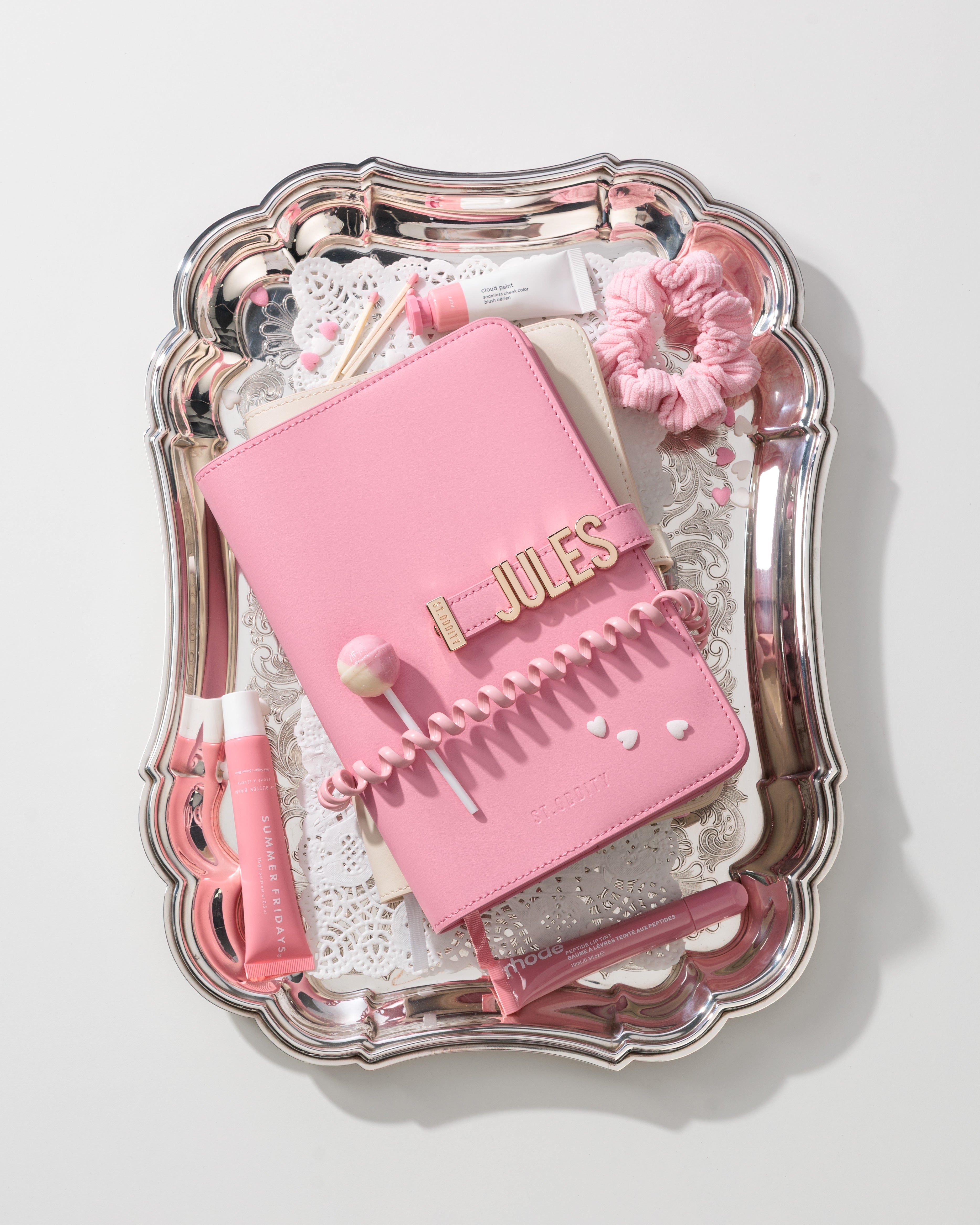 A5 Notebook in Pink with Personalised Hardware