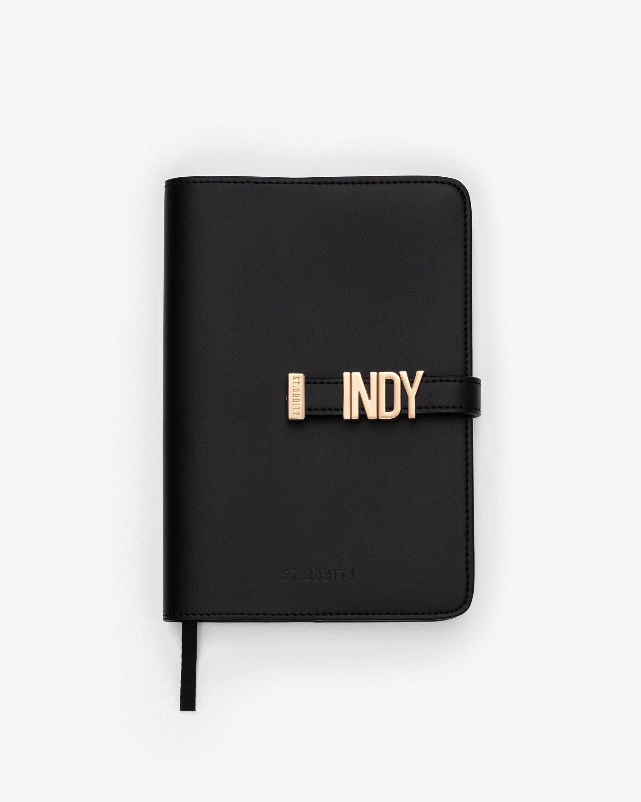Pre-order (Mid-March): A5 Notebook in Black/Gold with Personalised Hardware