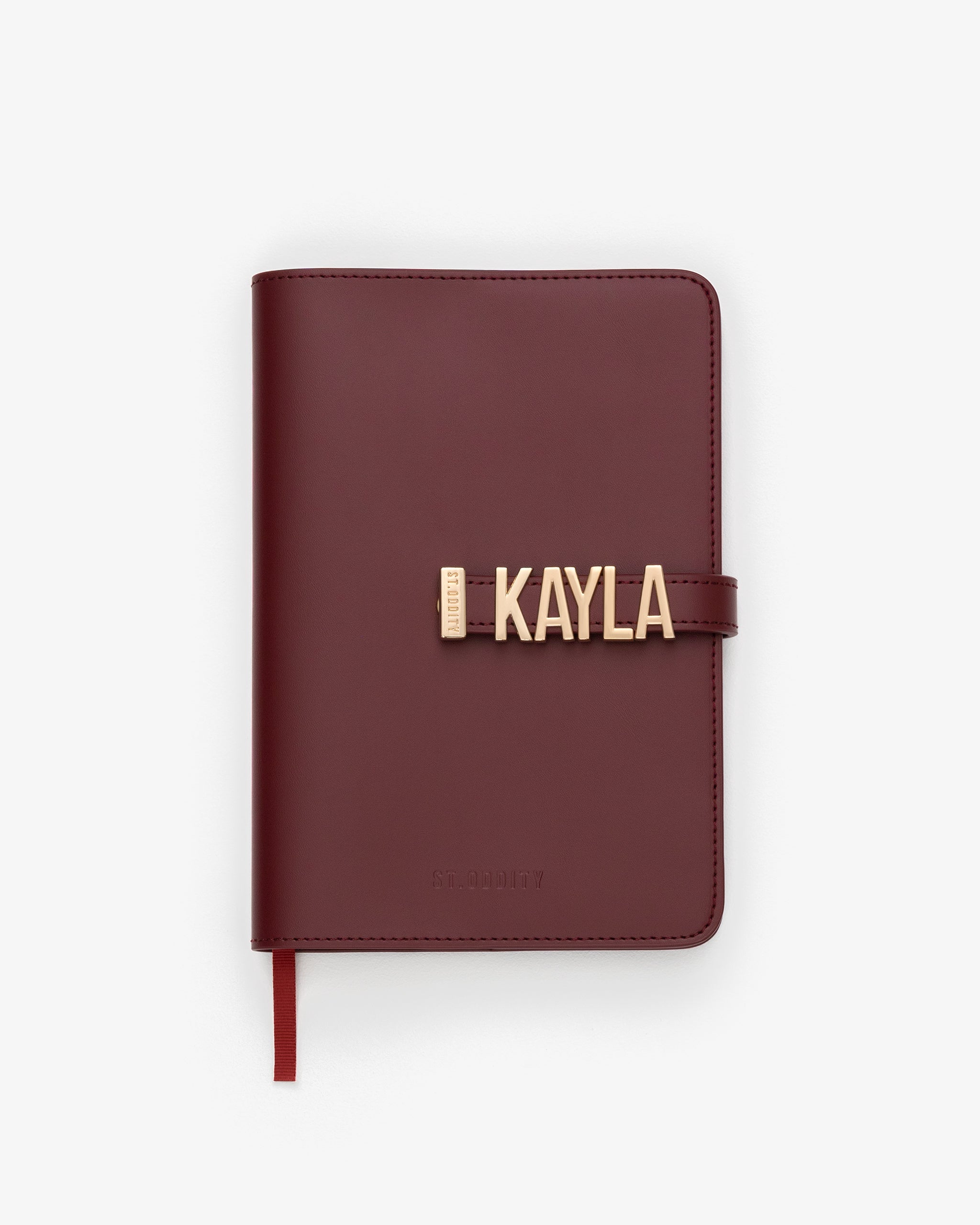 A5 Notebook in Oxblood with Personalised Hardware