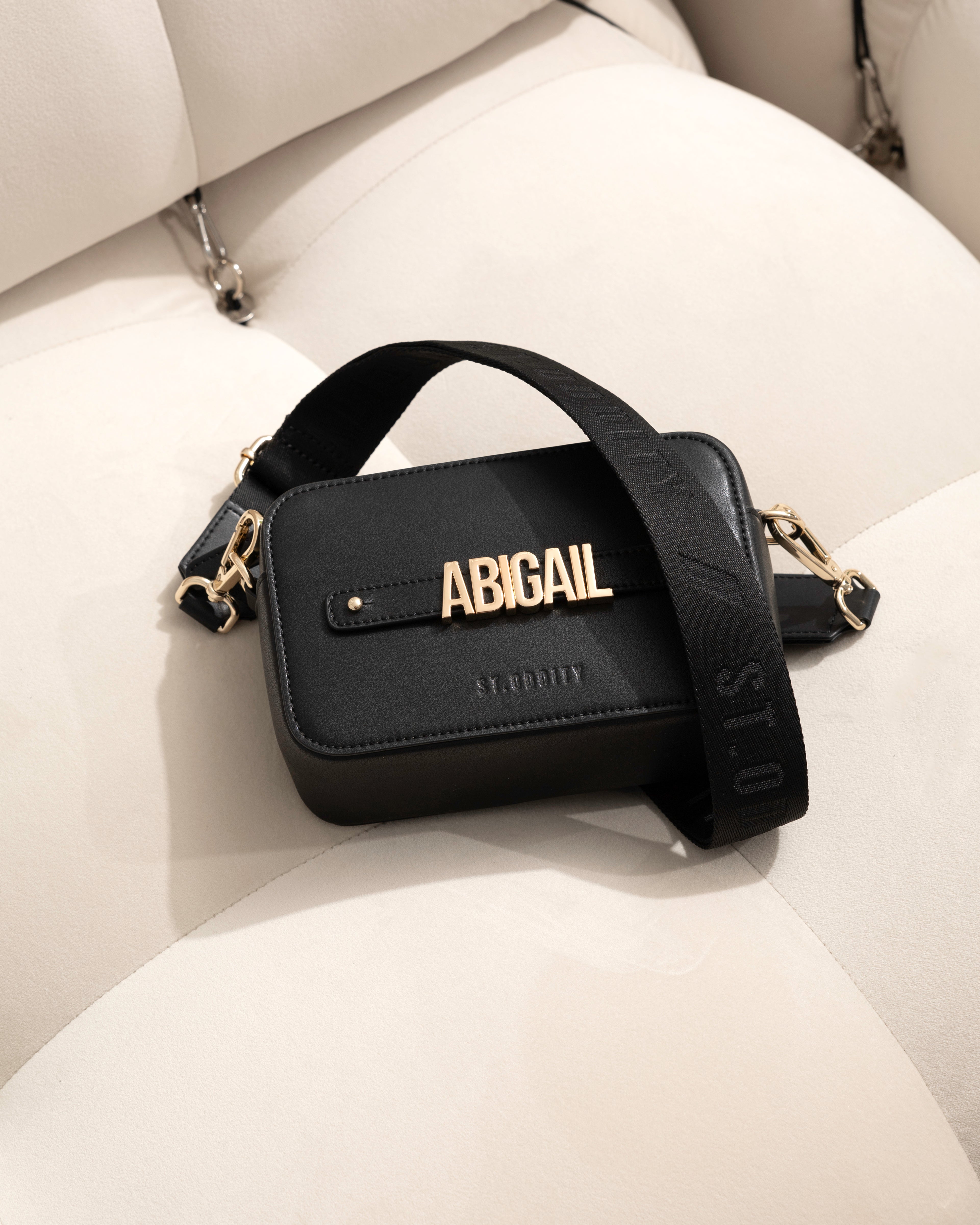 Pre-order (Late February): Zip Crossbody Bag in Black/Gold with Personalised Hardware