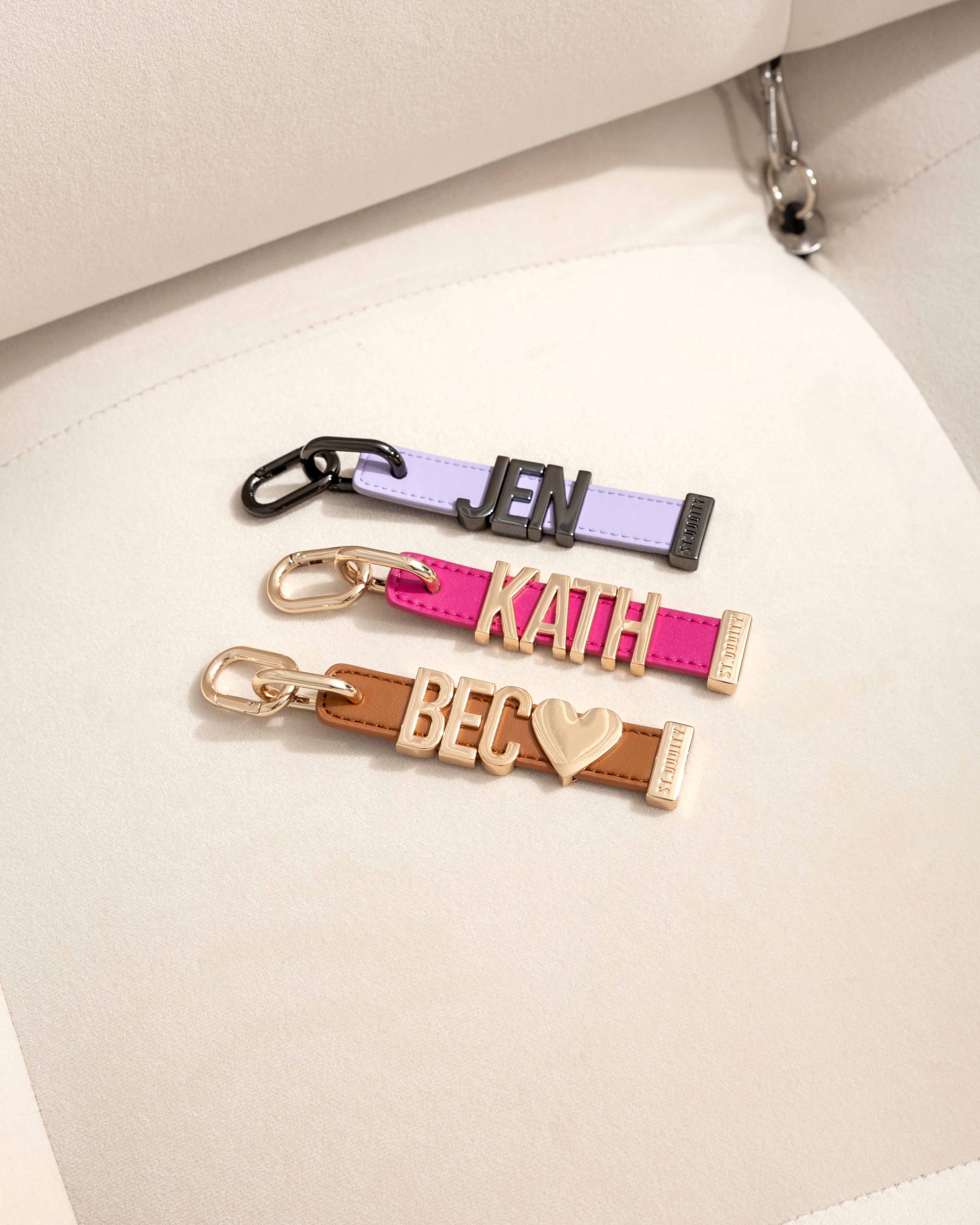 Charm in Hot Pink with Personalised Hardware