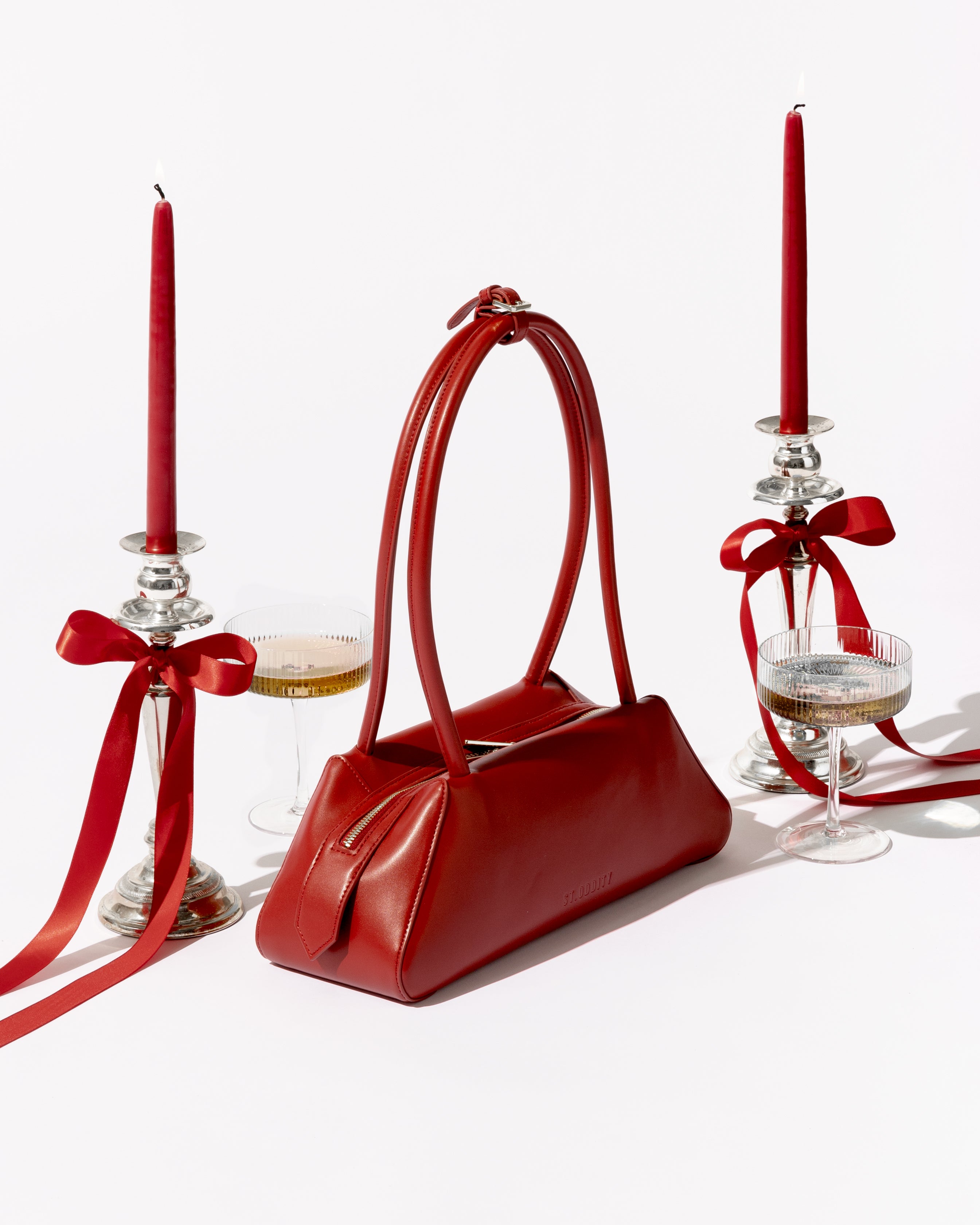 Bowler Bag in Cherry Red