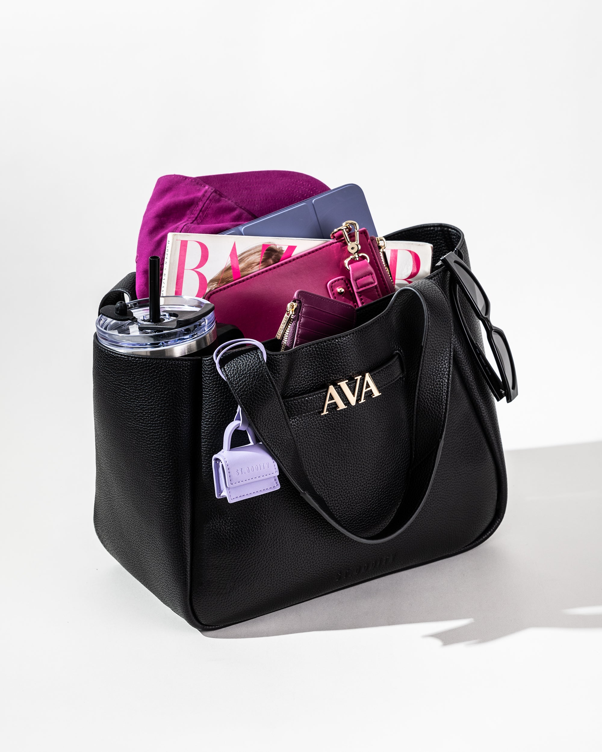 Casual Tote in Black/Gold with Personalised Hardware