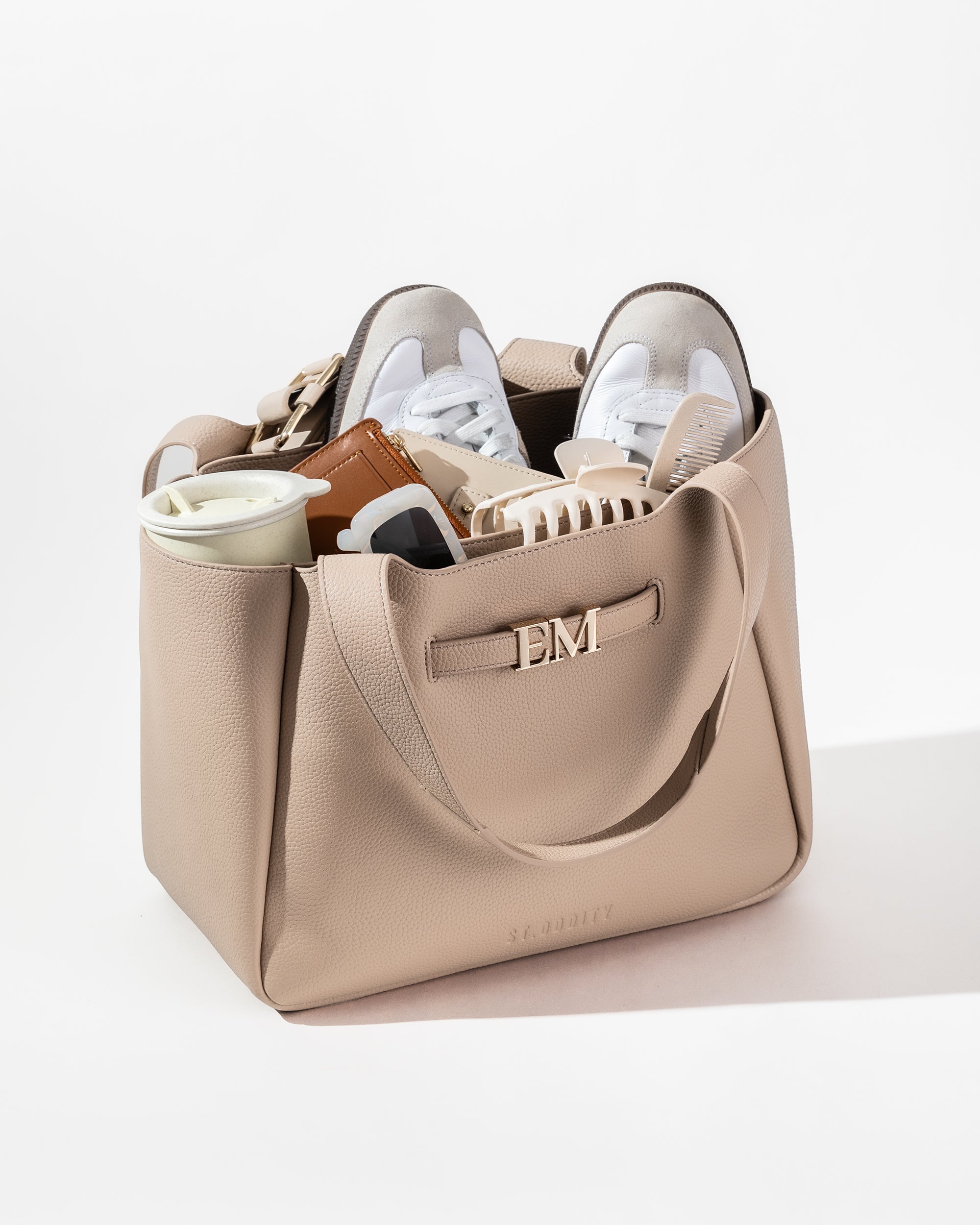 Casual Tote in Clay with Personalised Hardware