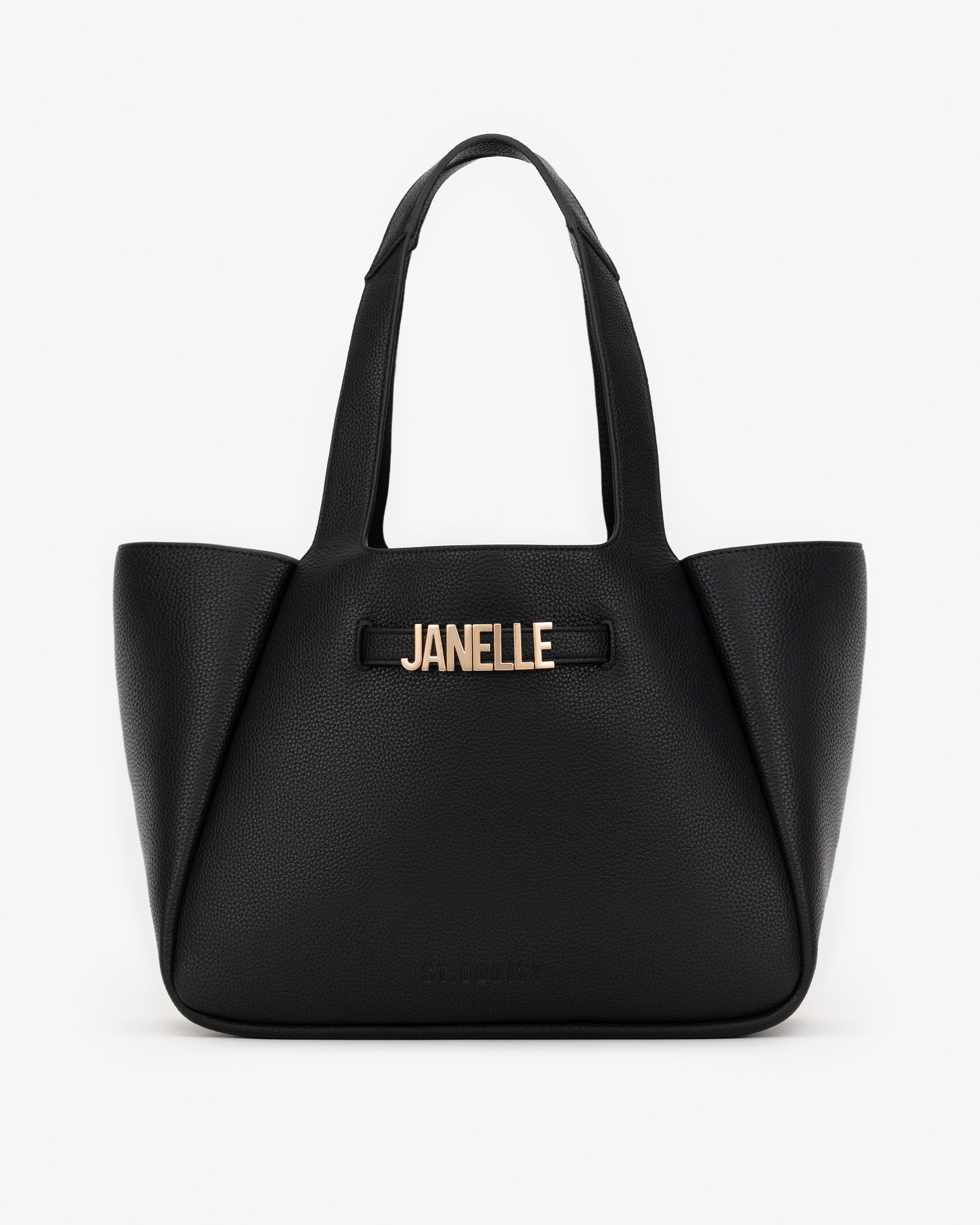 Casual Tote in Black/Gold with Personalised Hardware