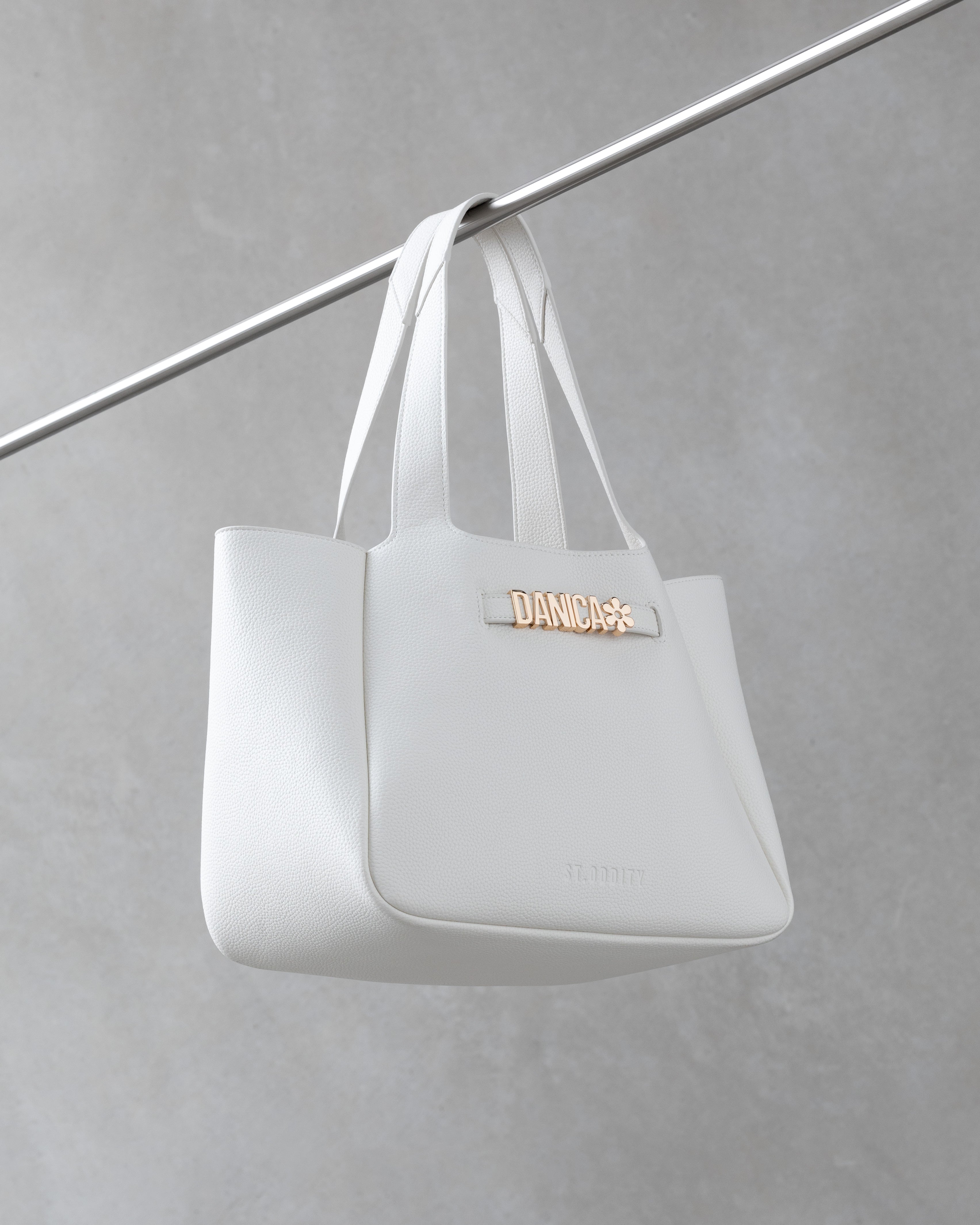 Casual Tote in Off White with Personalised Hardware