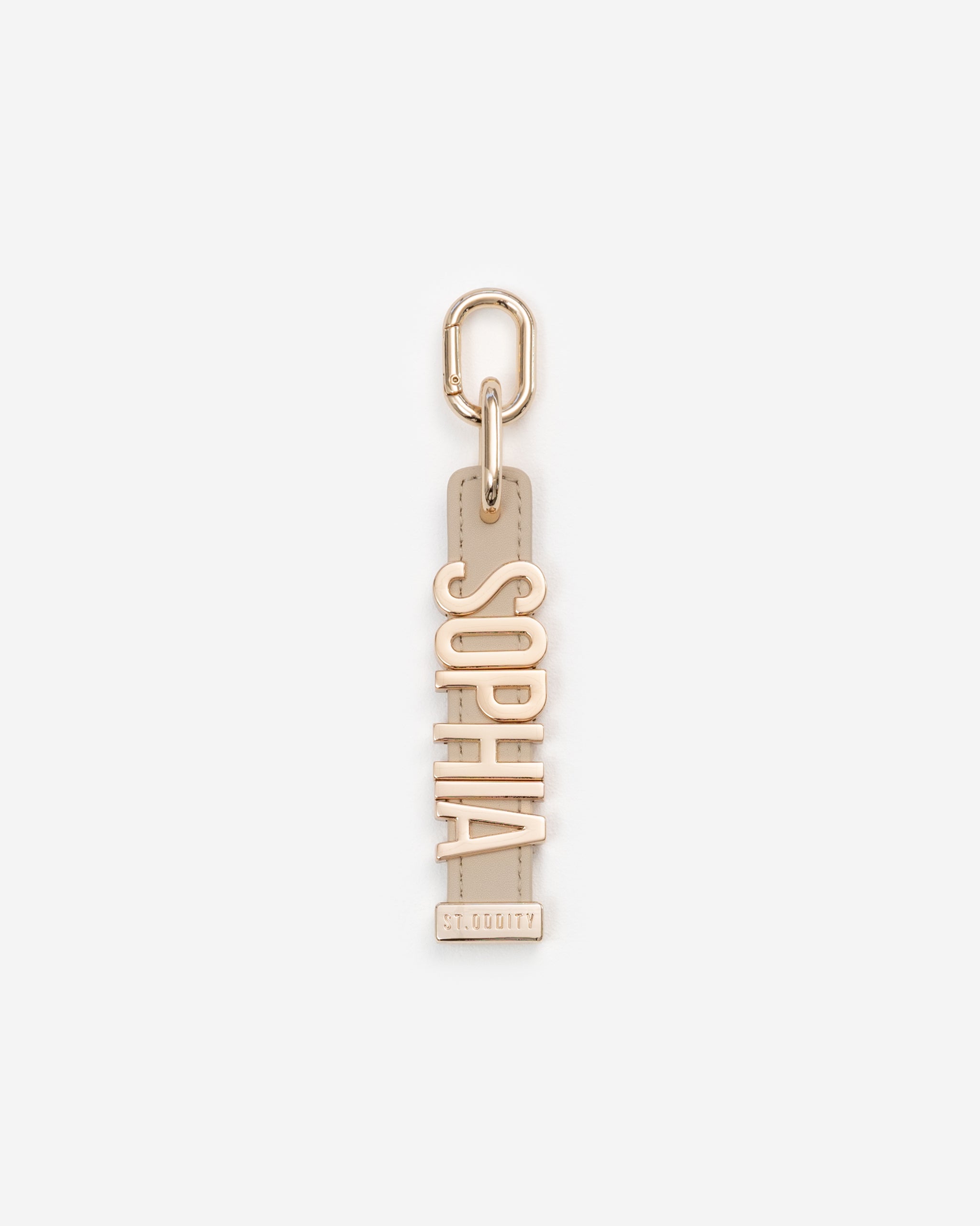 Charm in Light Sand with Personalised Hardware