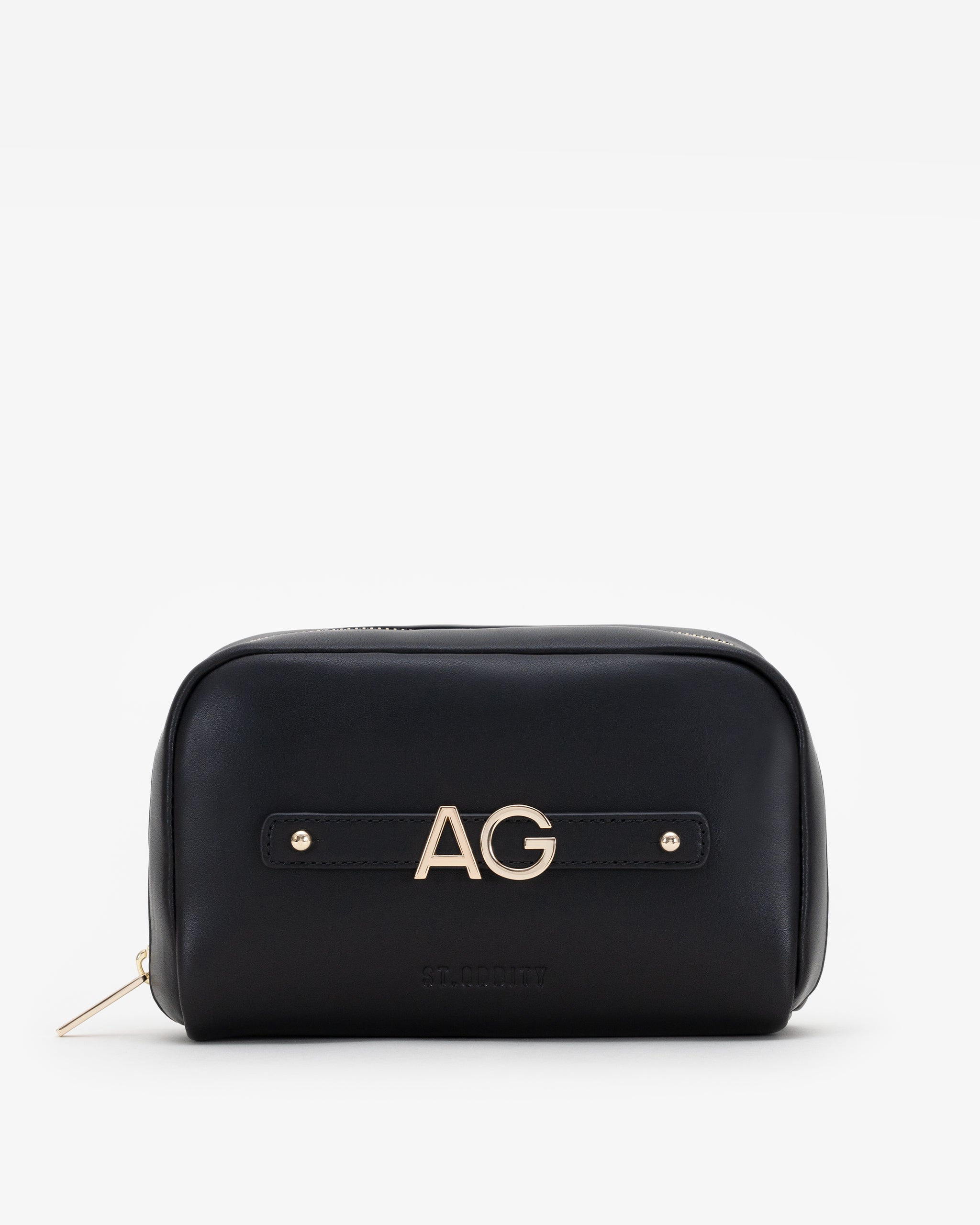 Pre-order (Mid-May): Cosmetic Pouch in Black/Gold with Personalised Hardware