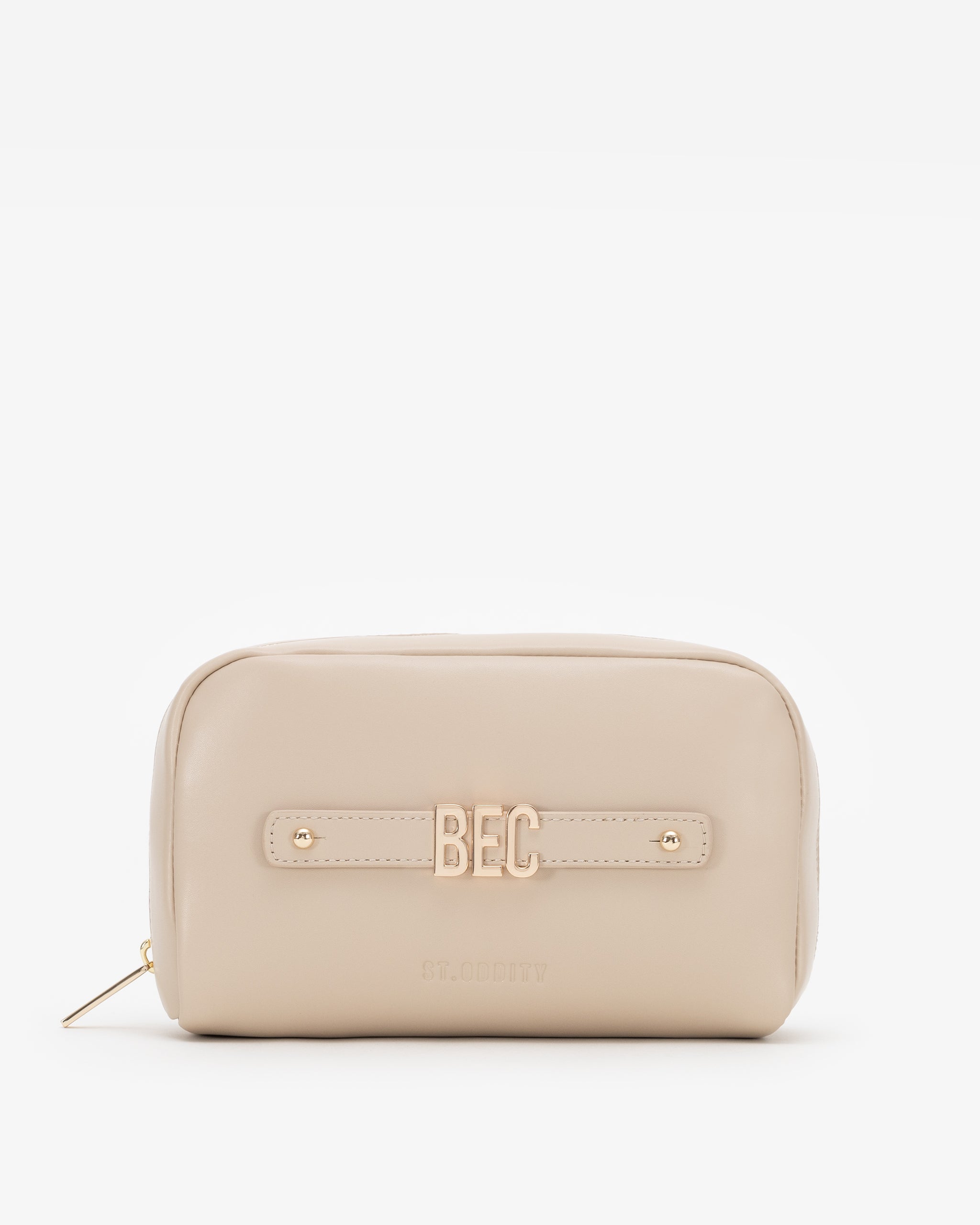 Pre-order (Mid-October): Cosmetic Pouch in Light Sand with Personalised Hardware