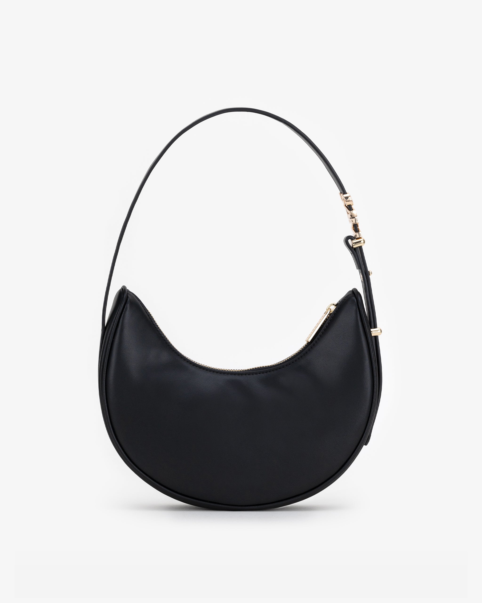 Pre-order (Early December): Crescent Shoulder Bag in Black/Gold with Personalised Hardware