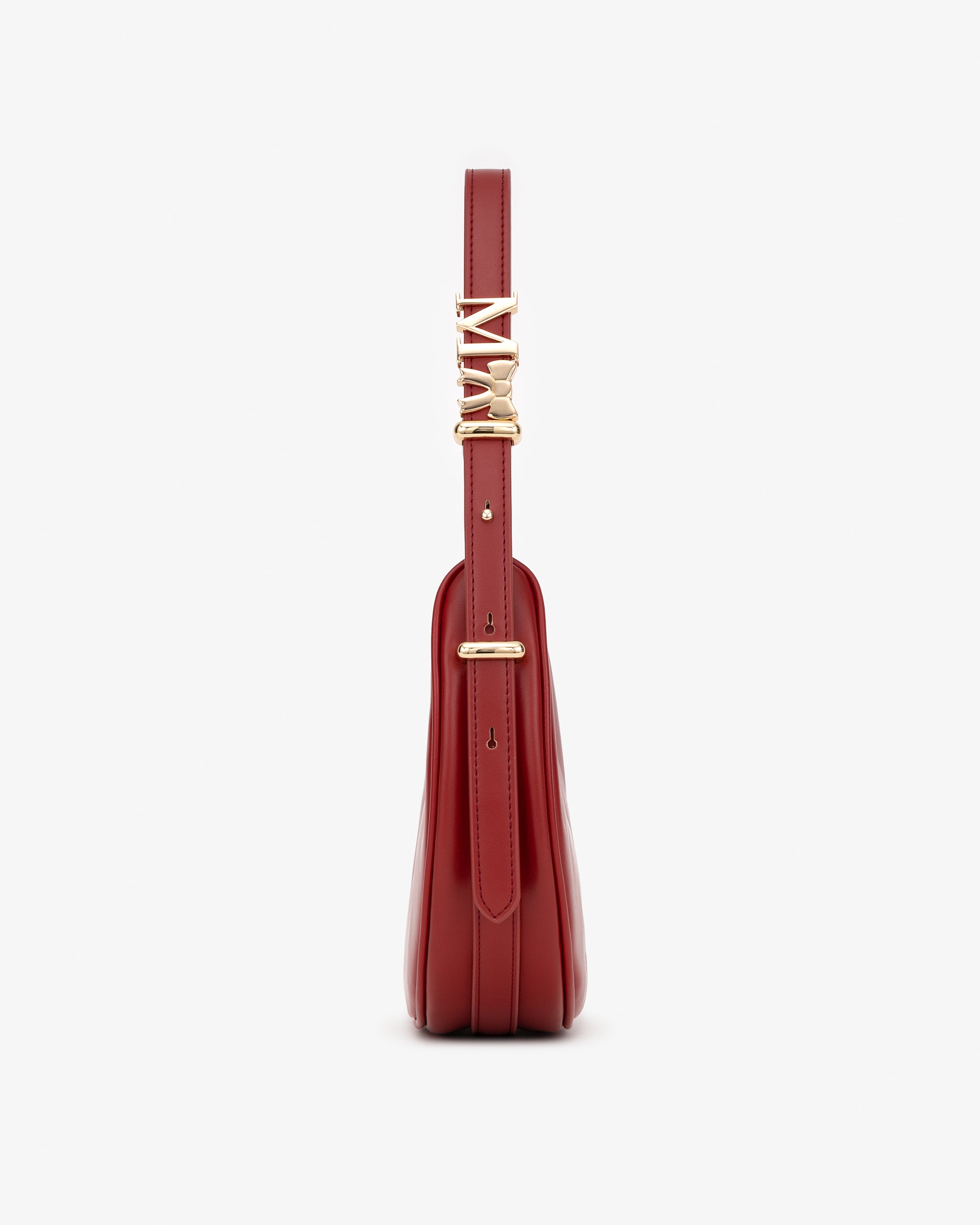Pre-order (Early December): Crescent Shoulder Bag in Cherry Red with Personalised Hardware