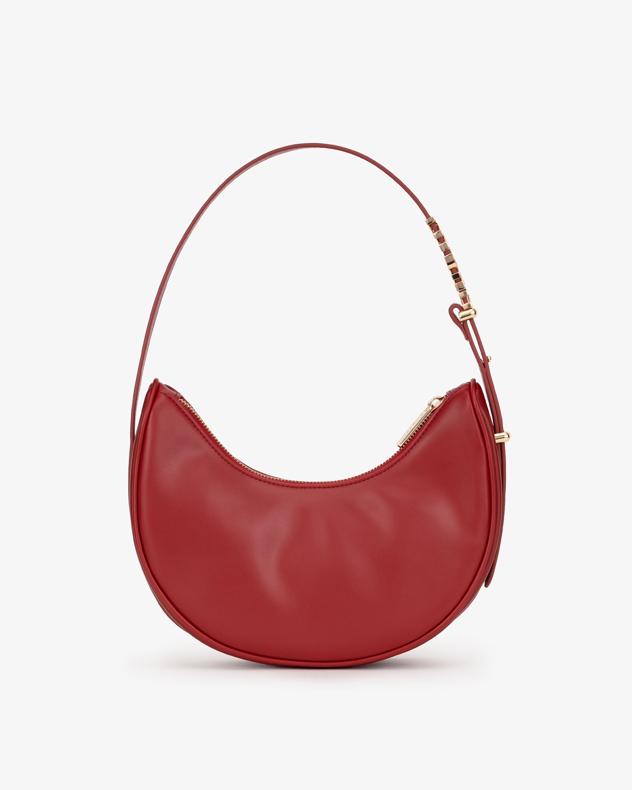 Pre-order (Early December): Crescent Shoulder Bag in Cherry Red with Personalised Hardware