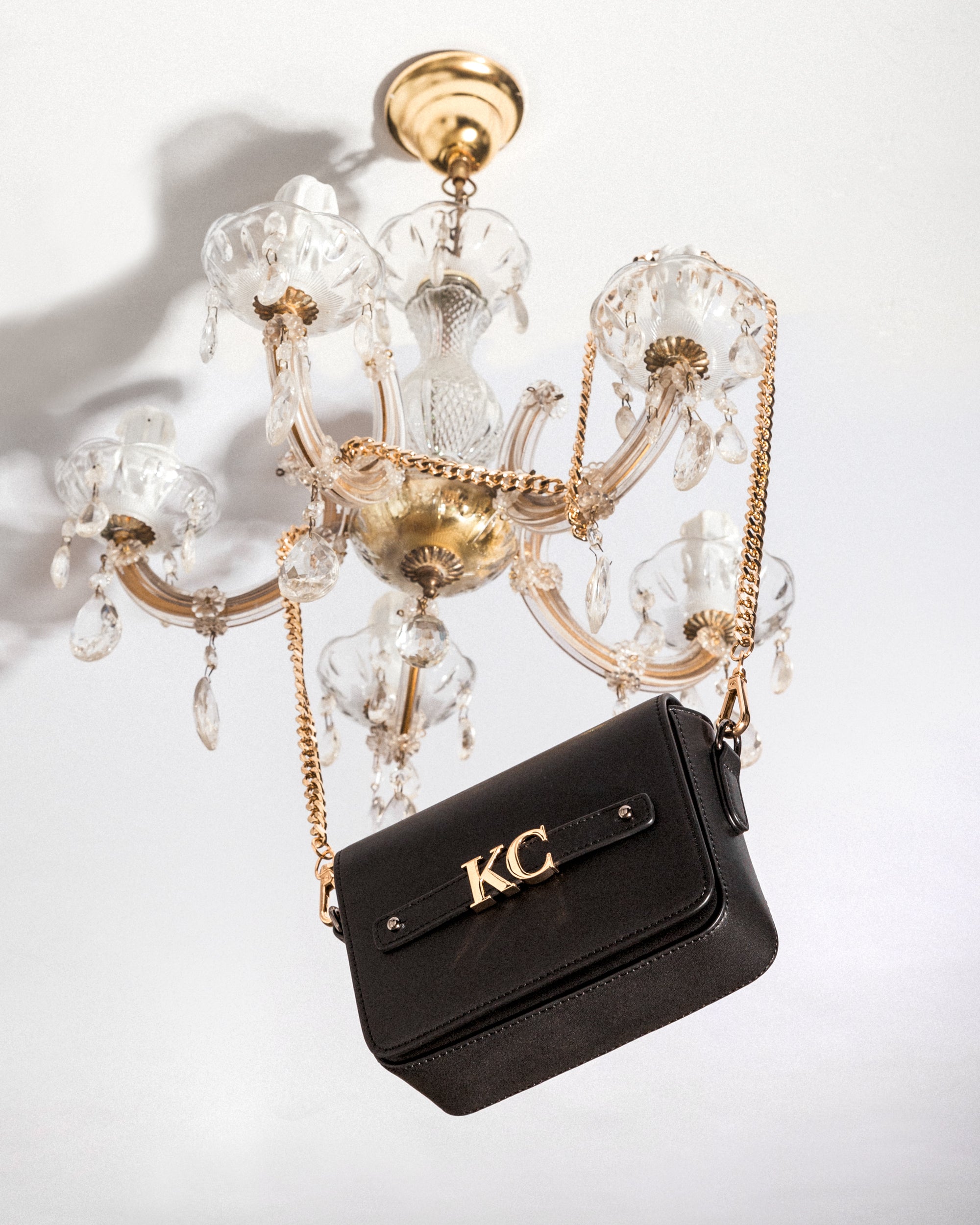 Gold Edition: Crossbody Bag in Black with Personalised Hardware