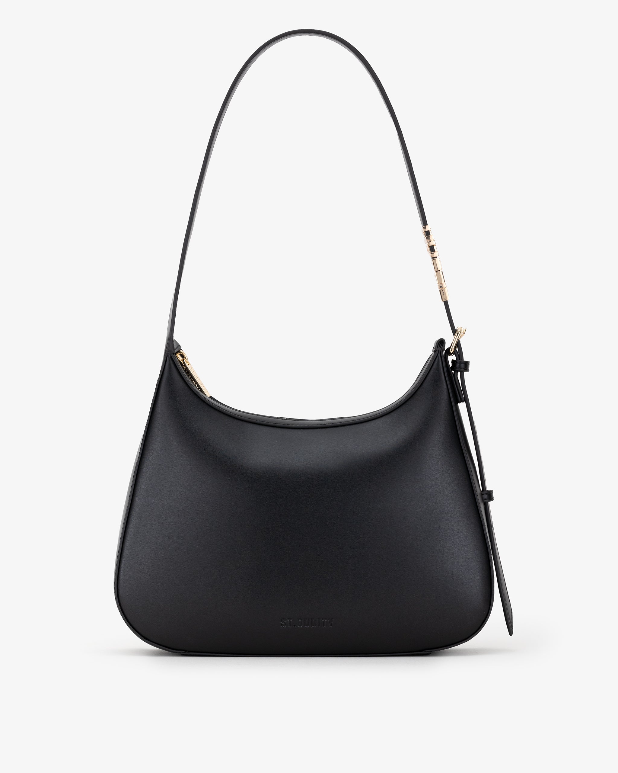 Day Shoulder Bag in Black/Gold with Personalised Hardware – St. Oddity