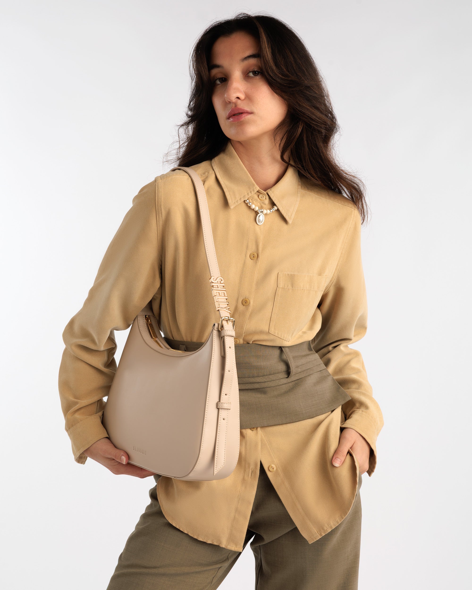 Day Shoulder Bag in Ecru with Personalised Hardware