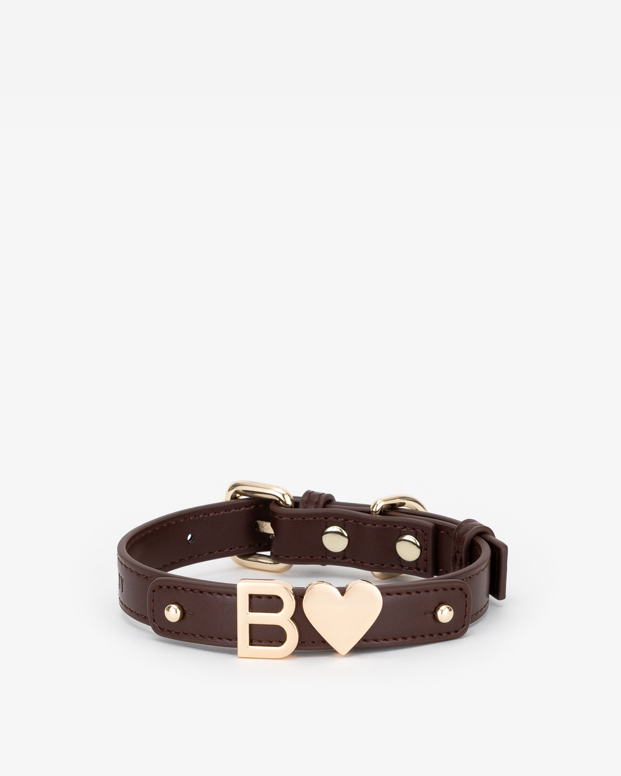 Dog Collar in Brown with Personalised Hardware