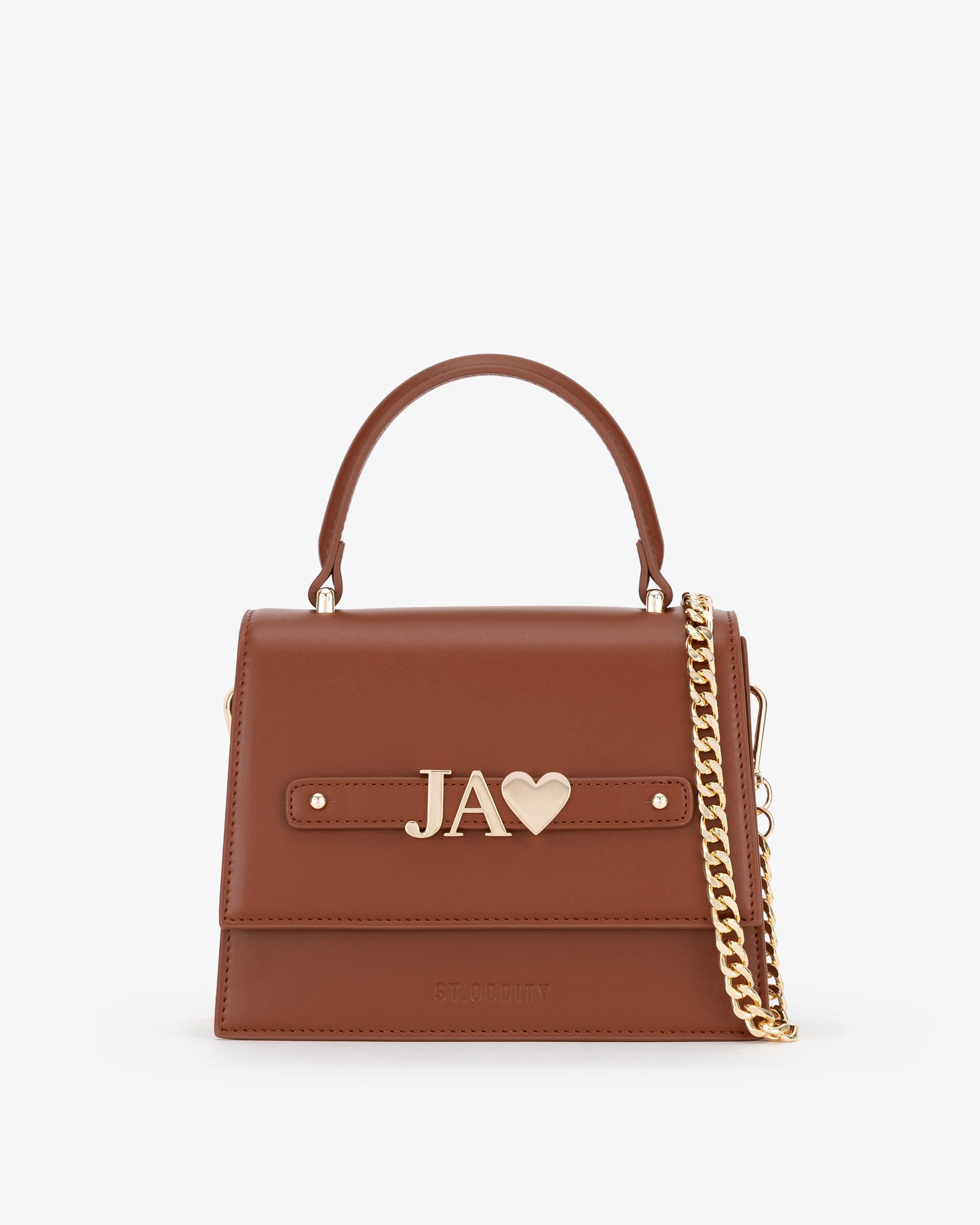 Evening Bag in Cognac with Personalised Hardware