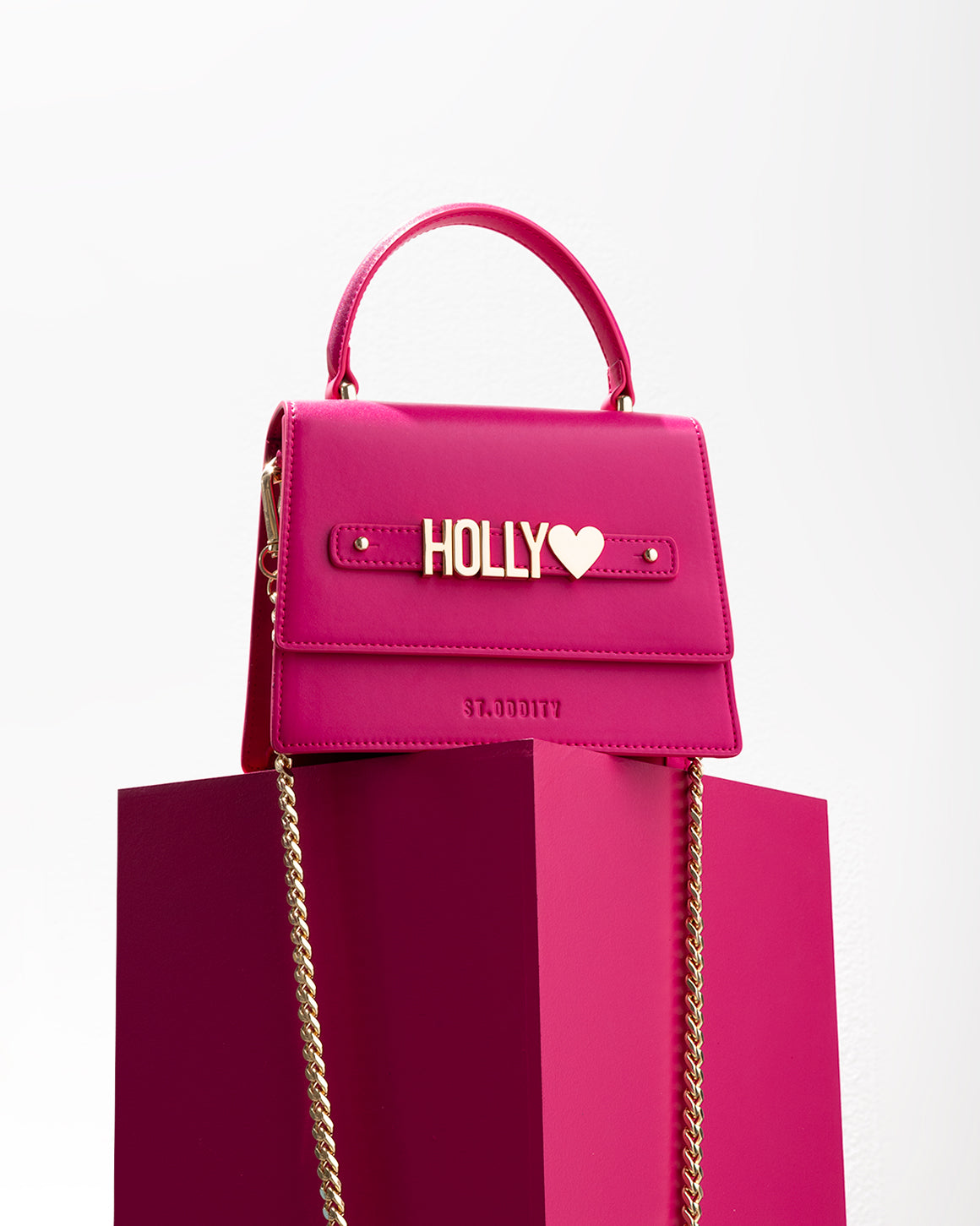 Evening Bag in Fuchsia with Personalised Hardware