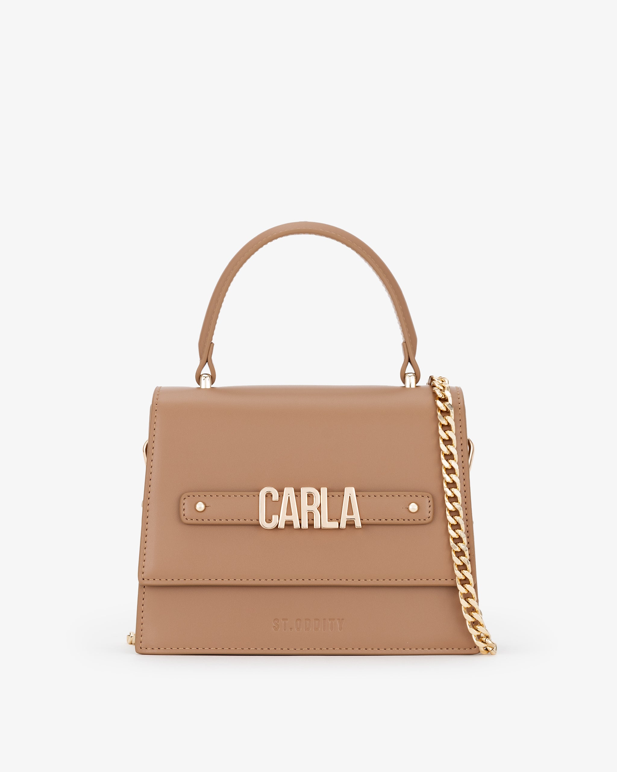 Evening Bag in Mocha with Personalised Hardware