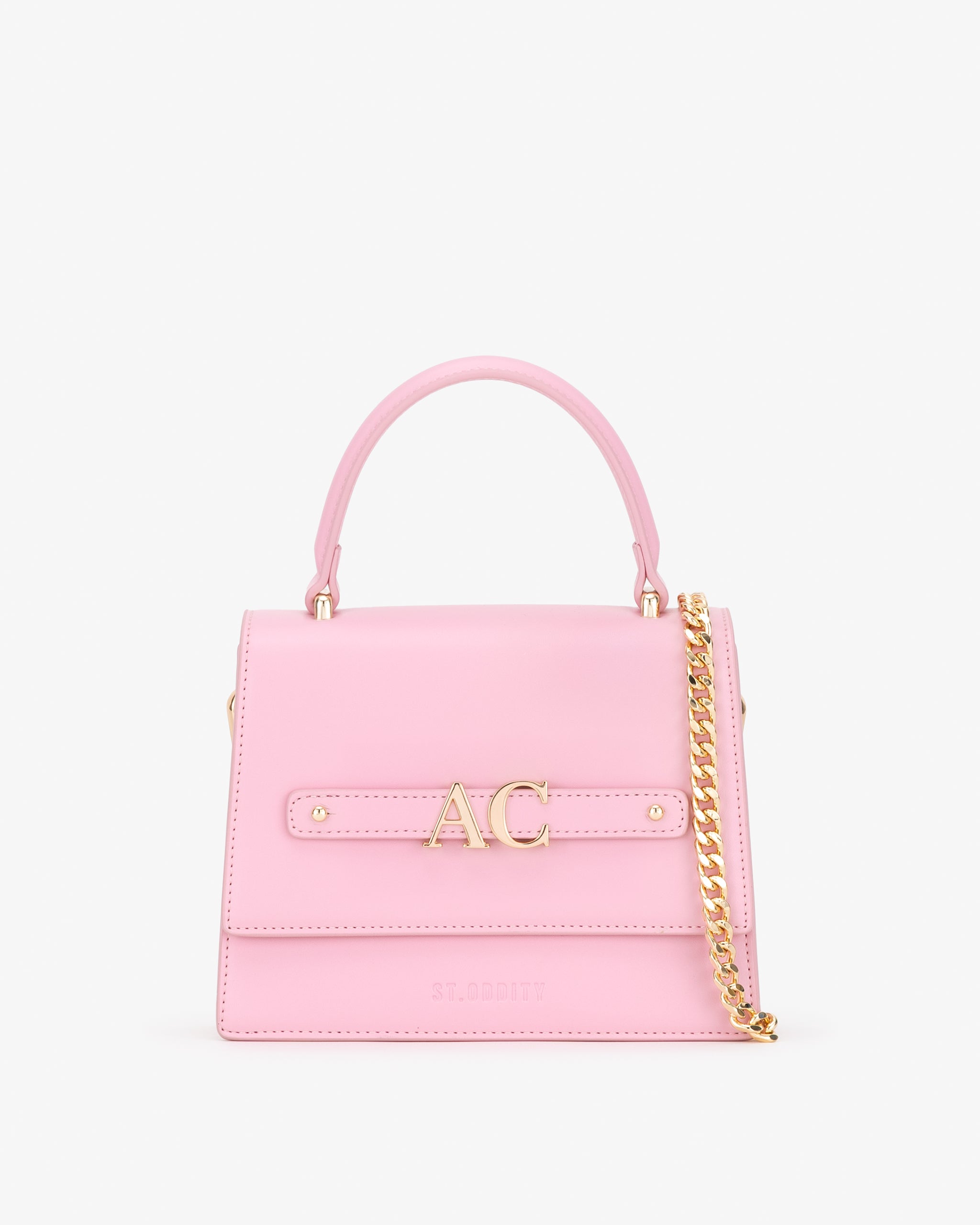 Evening Bag in Pink with Personalised Hardware