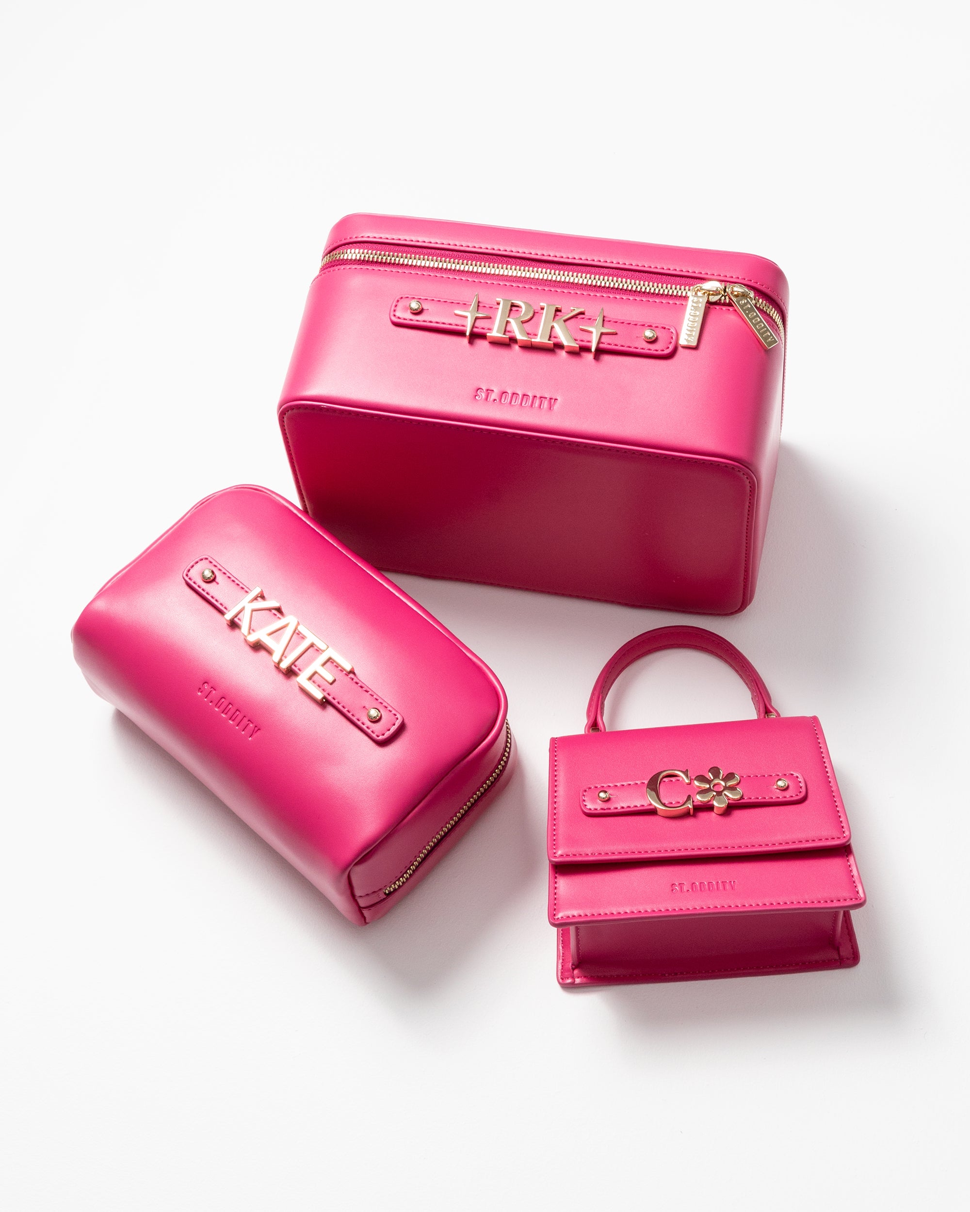 Vanity Case in Hot Pink with Personalised Hardware