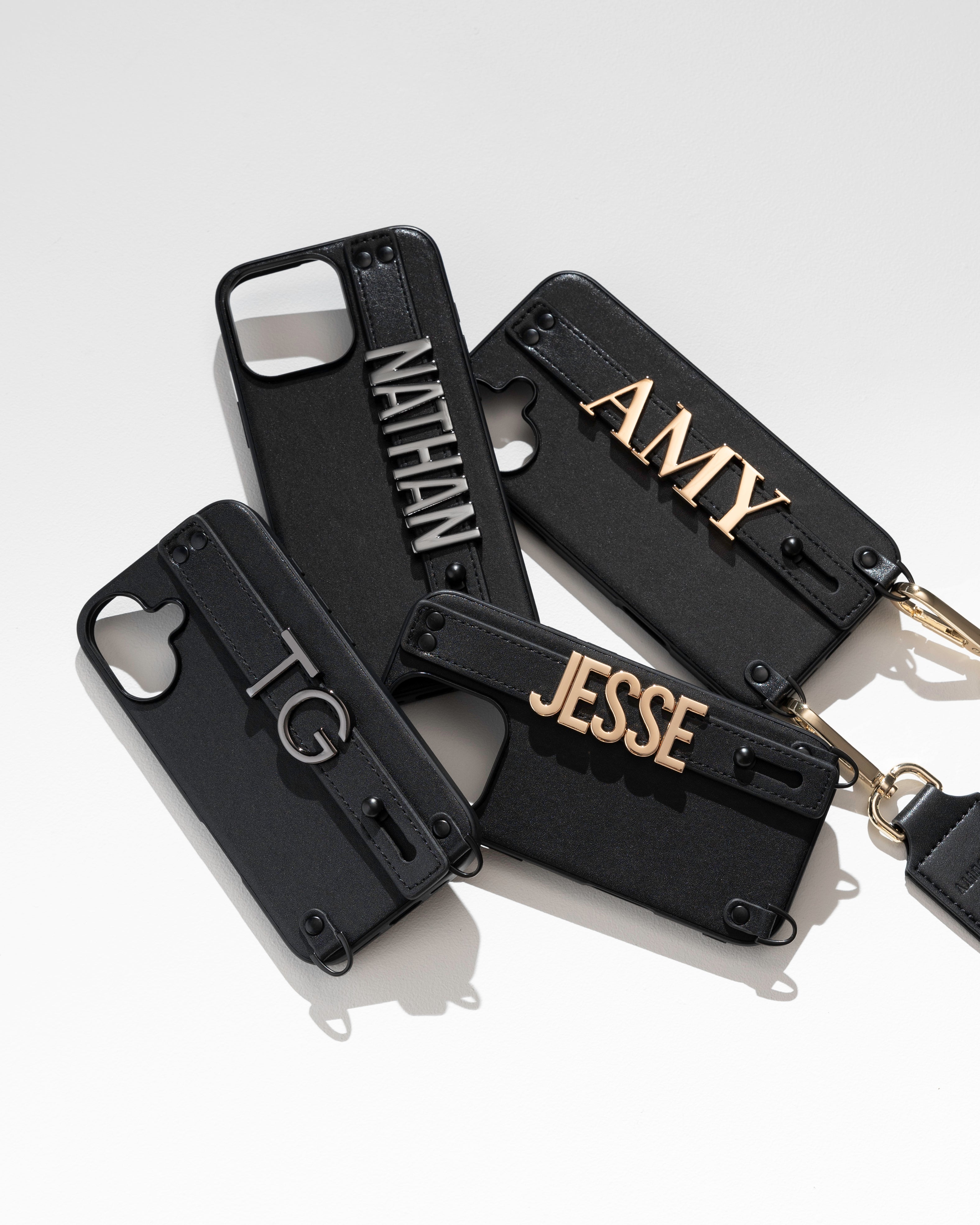 iPhone 16 Case in Black/Gunmetal with Personalised Hardware