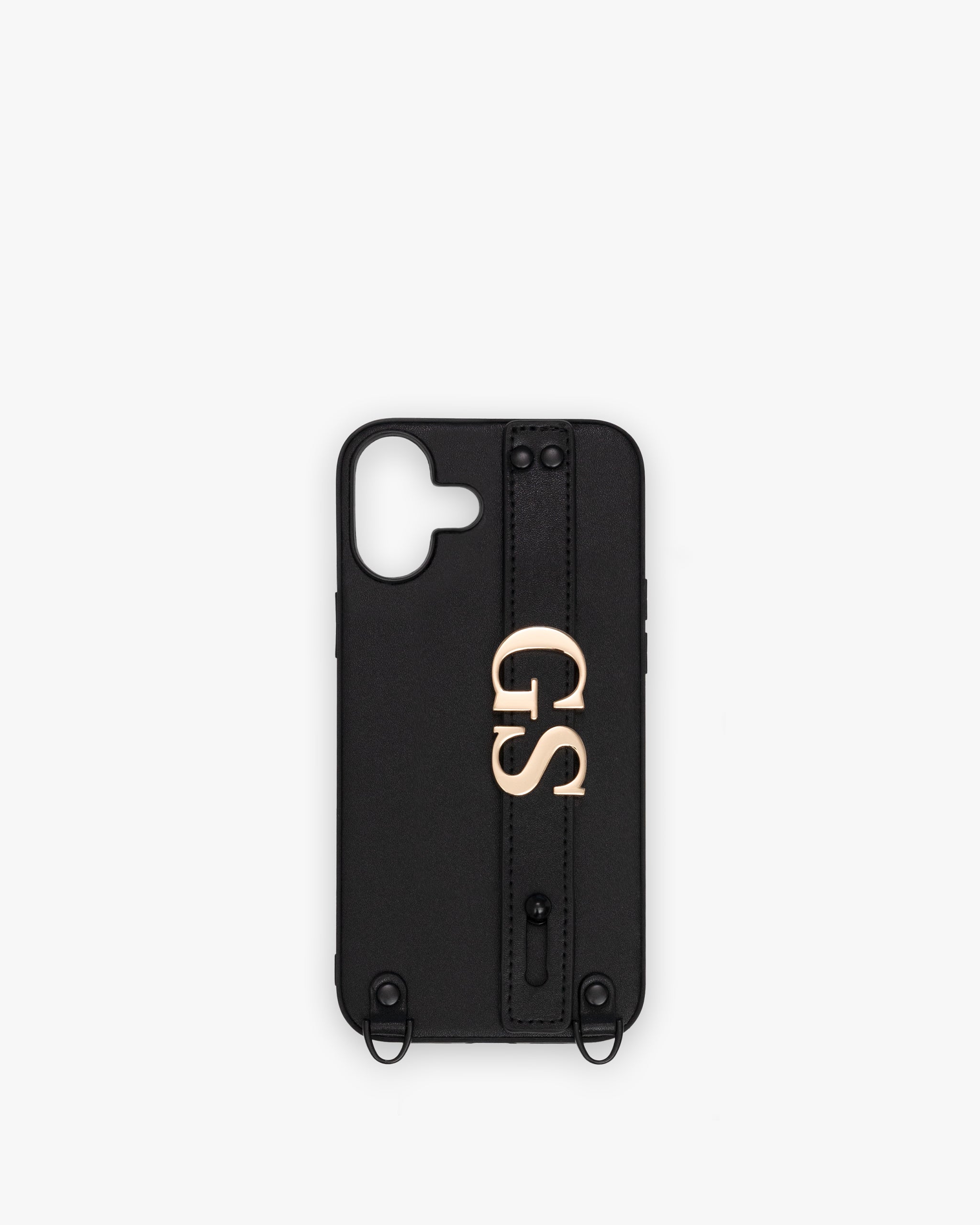 iPhone 16 Plus Case in Black/Gold with Personalised Hardware