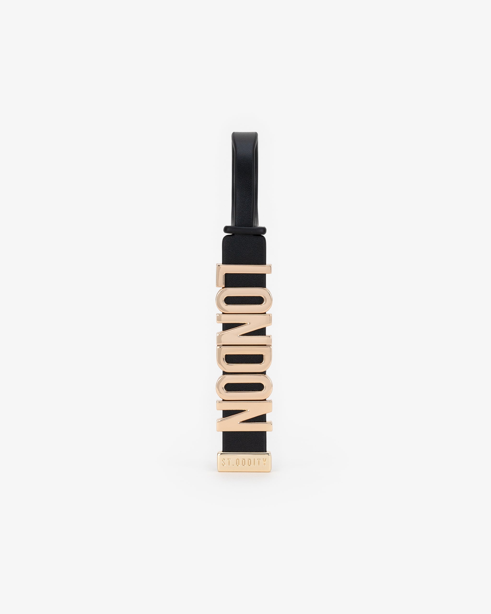 Luggage Tag in Black/Gold with Personalised Hardware