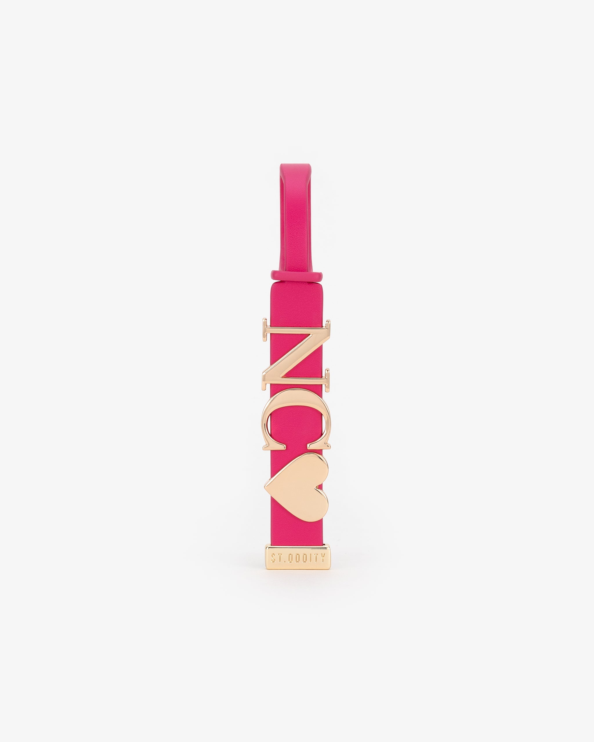 Luggage Tag in Hot Pink with Personalised Hardware