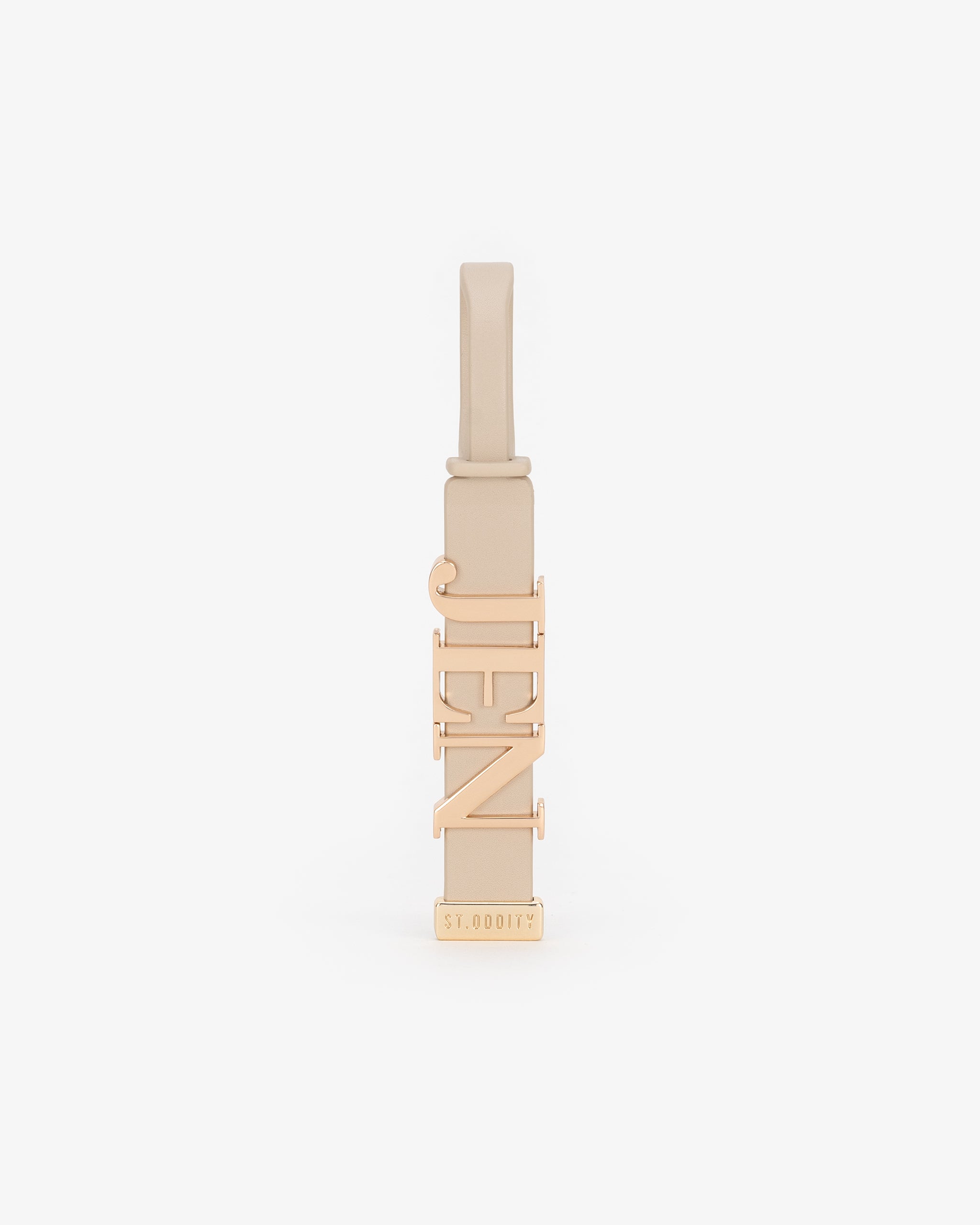 Luggage Tag in Light Sand with Personalised Hardware