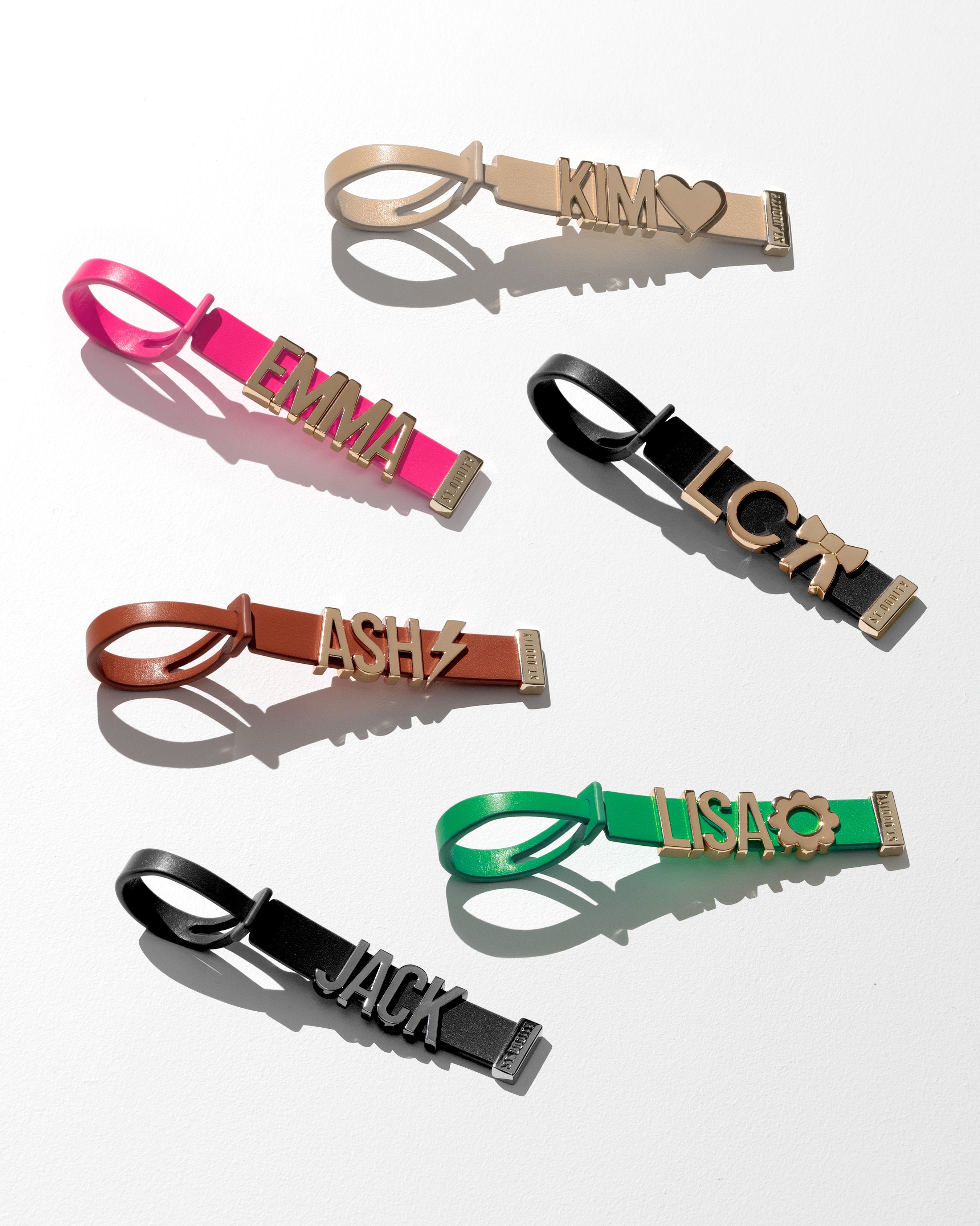 Luggage Tag in Hot Pink with Personalised Hardware