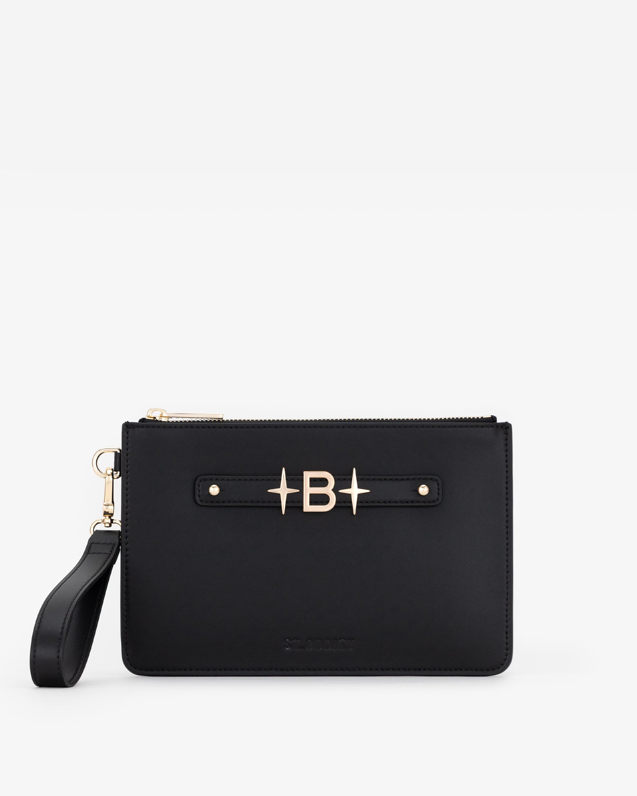 Pouch in Black/Gold with Personalised Hardware
