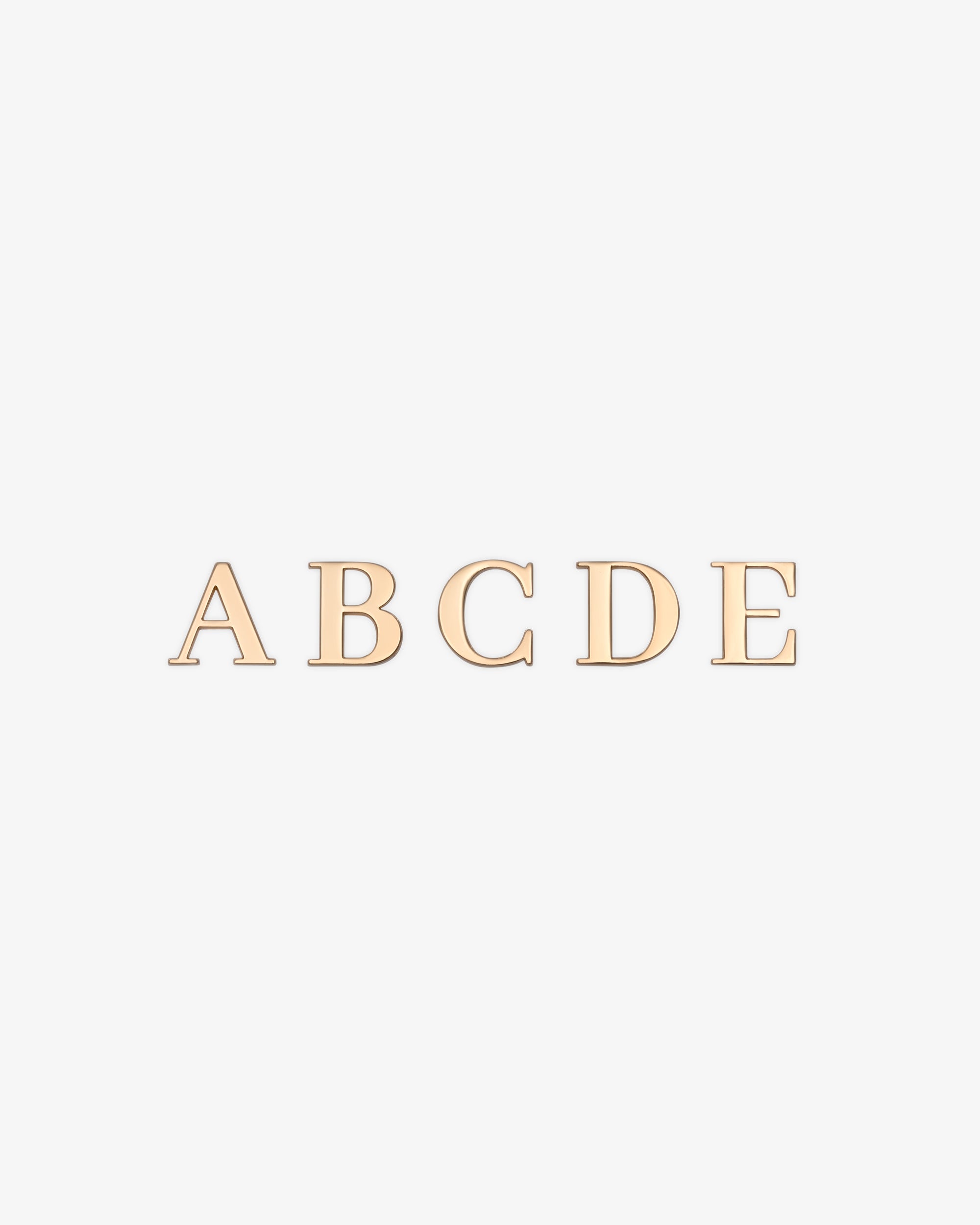 Set of 5 Serif Letters or Symbols in Gold