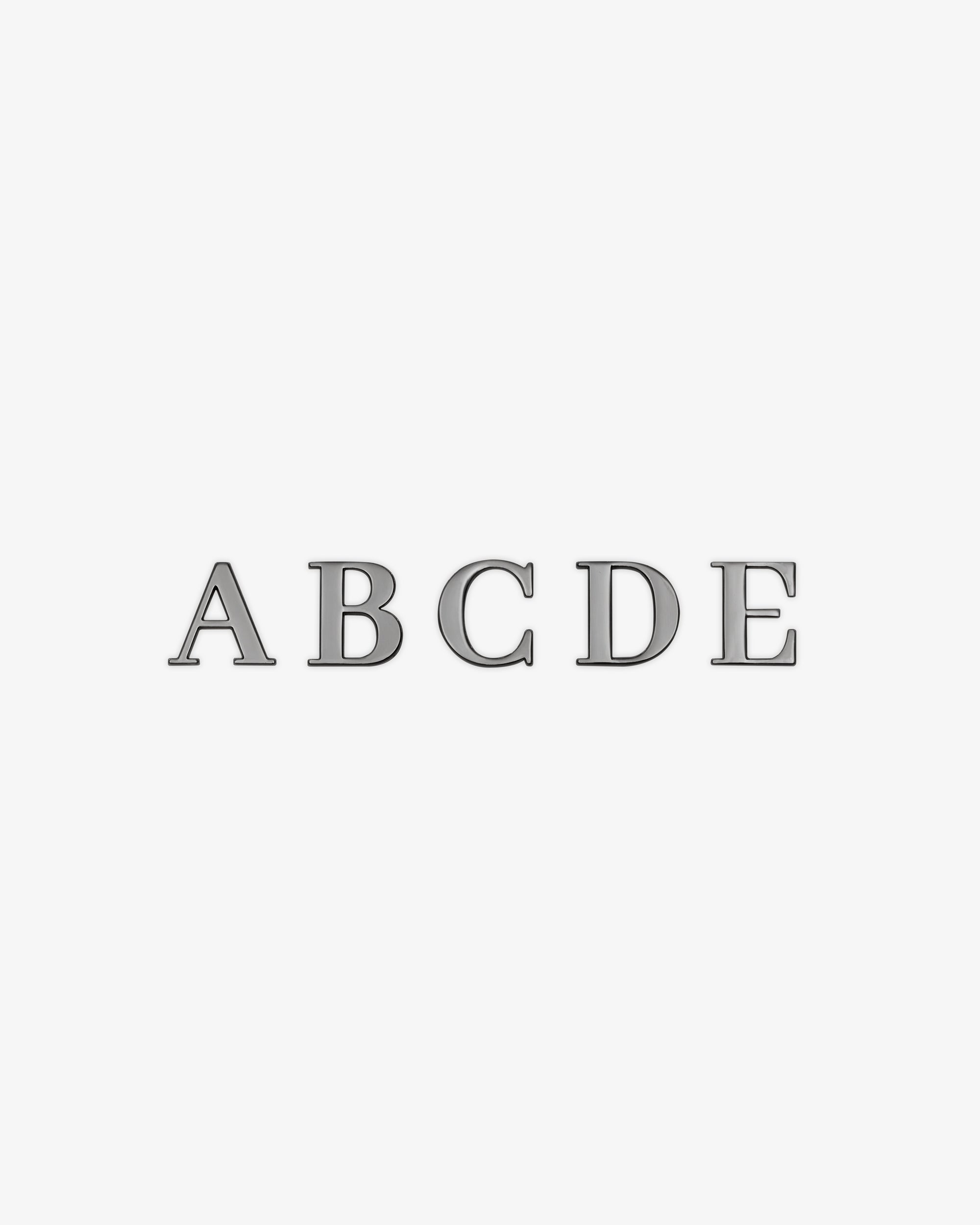 Set of 5 Serif Letters or Symbols in Gunmetal