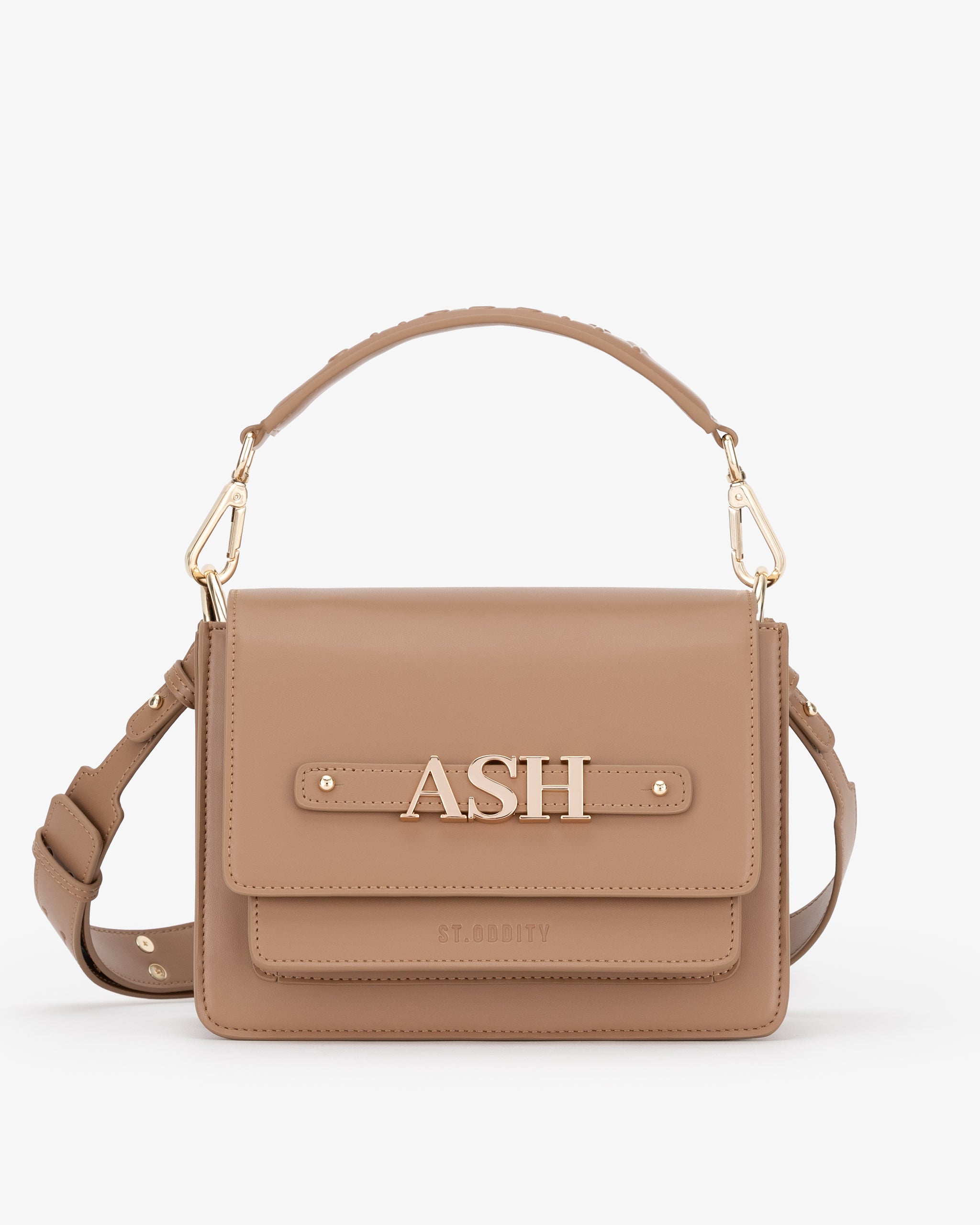 Shoulder Bag in Mocha with Personalised Hardware
