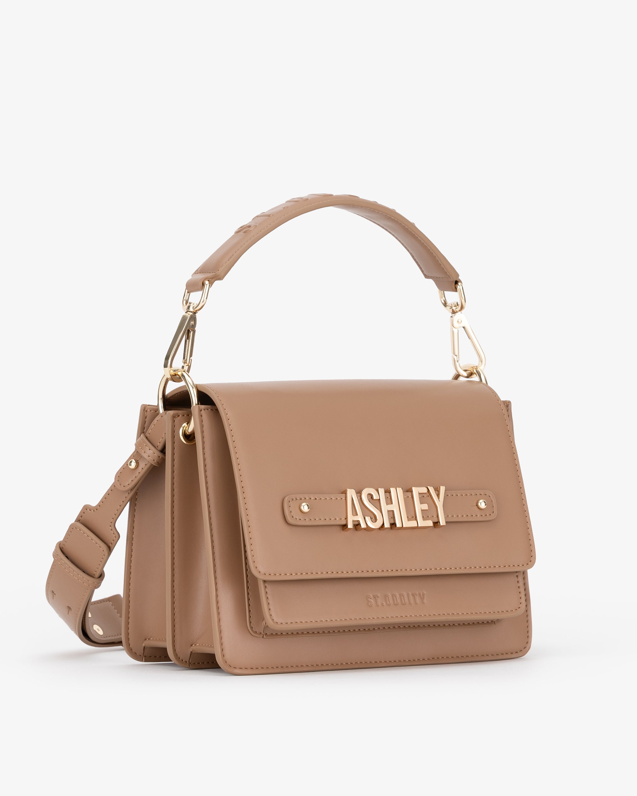 Shoulder Bag in Mocha with Personalised Hardware