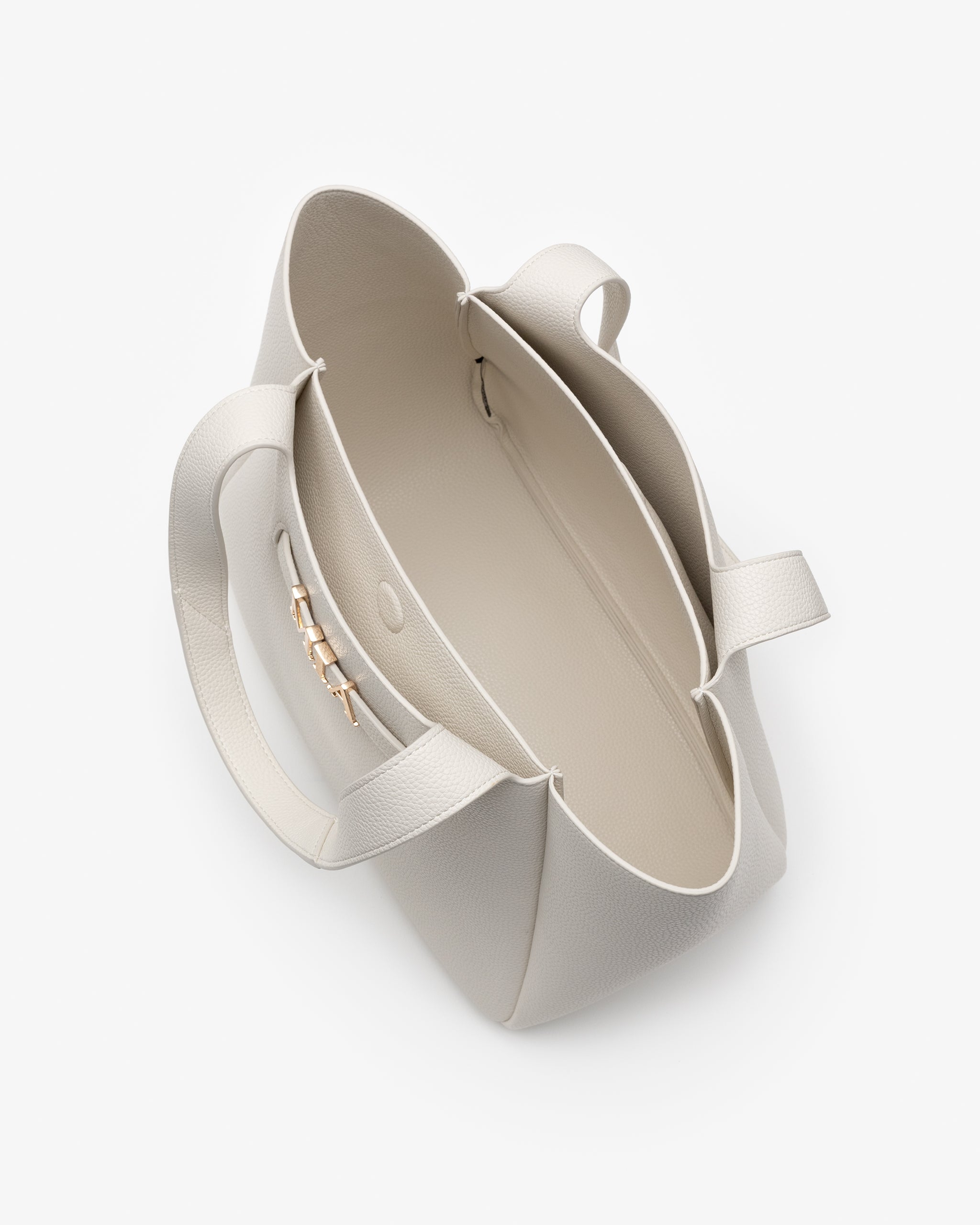 Casual Tote in Off White with Personalised Hardware