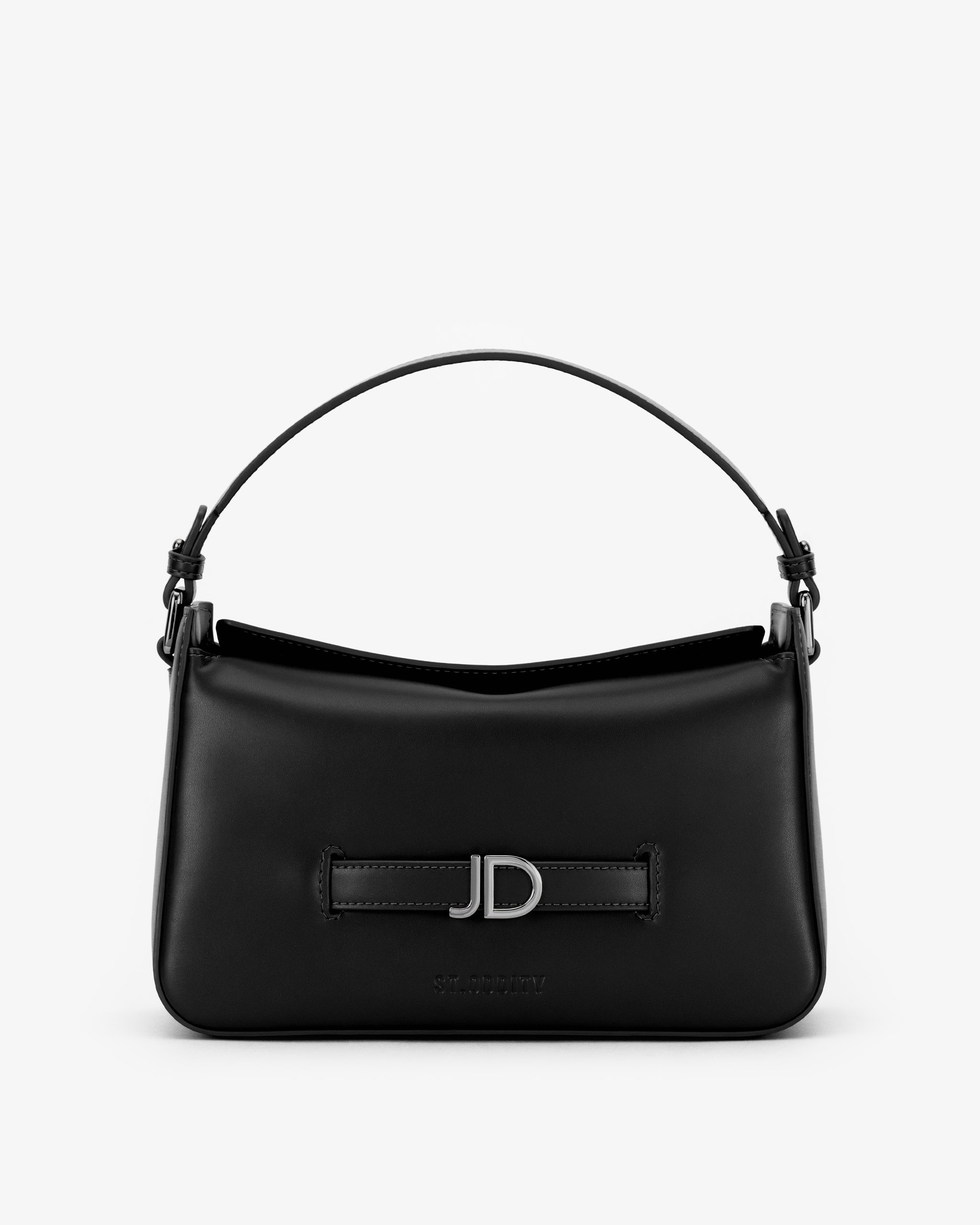 Slouch Bag in Black/Gunmetal with Personalised Hardware