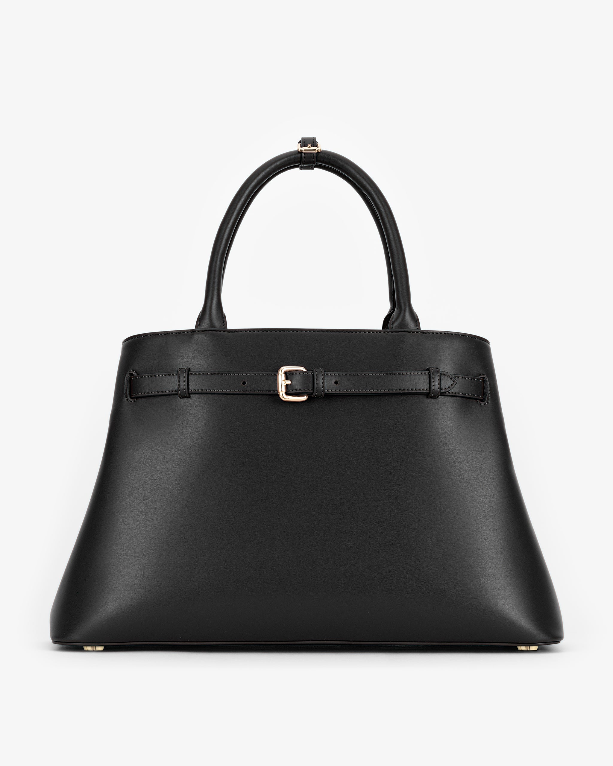 Belt Tote in Black/Gold with Personalised Hardware