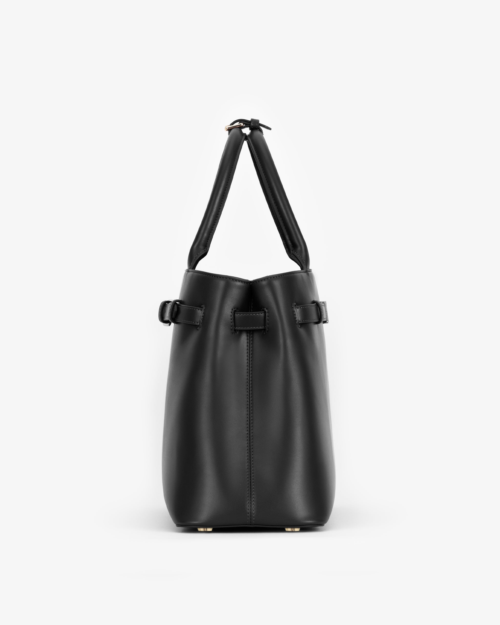 Belt Tote in Black/Gold with Personalised Hardware