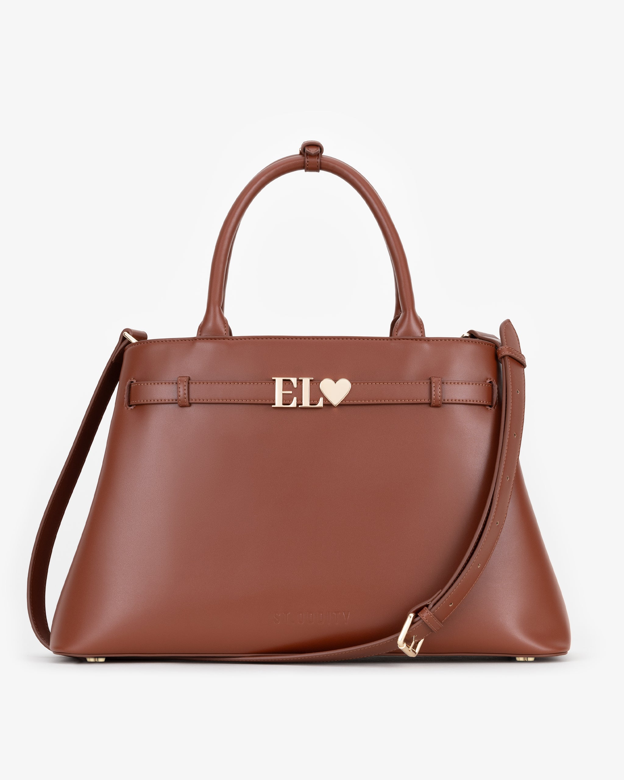 Belt Tote in Cognac with Personalised Hardware