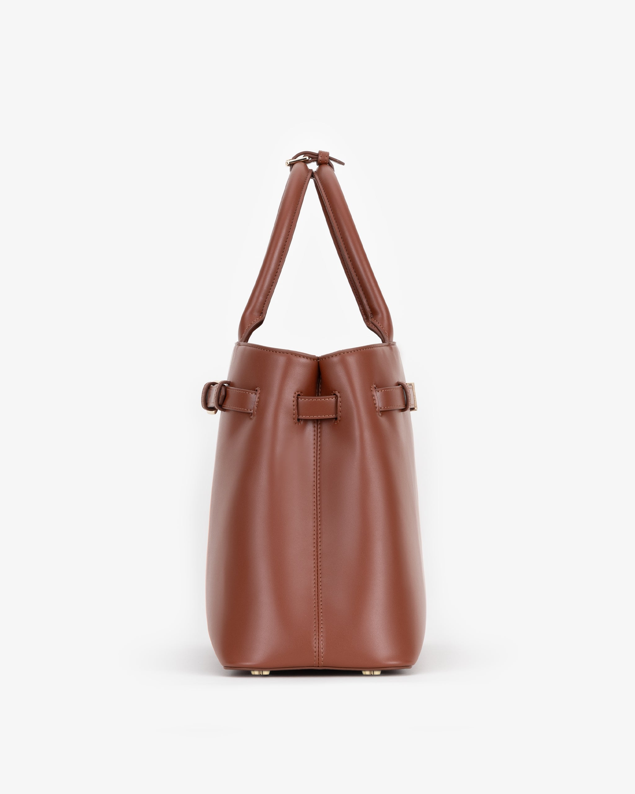 Belt Tote in Cognac with Personalised Hardware