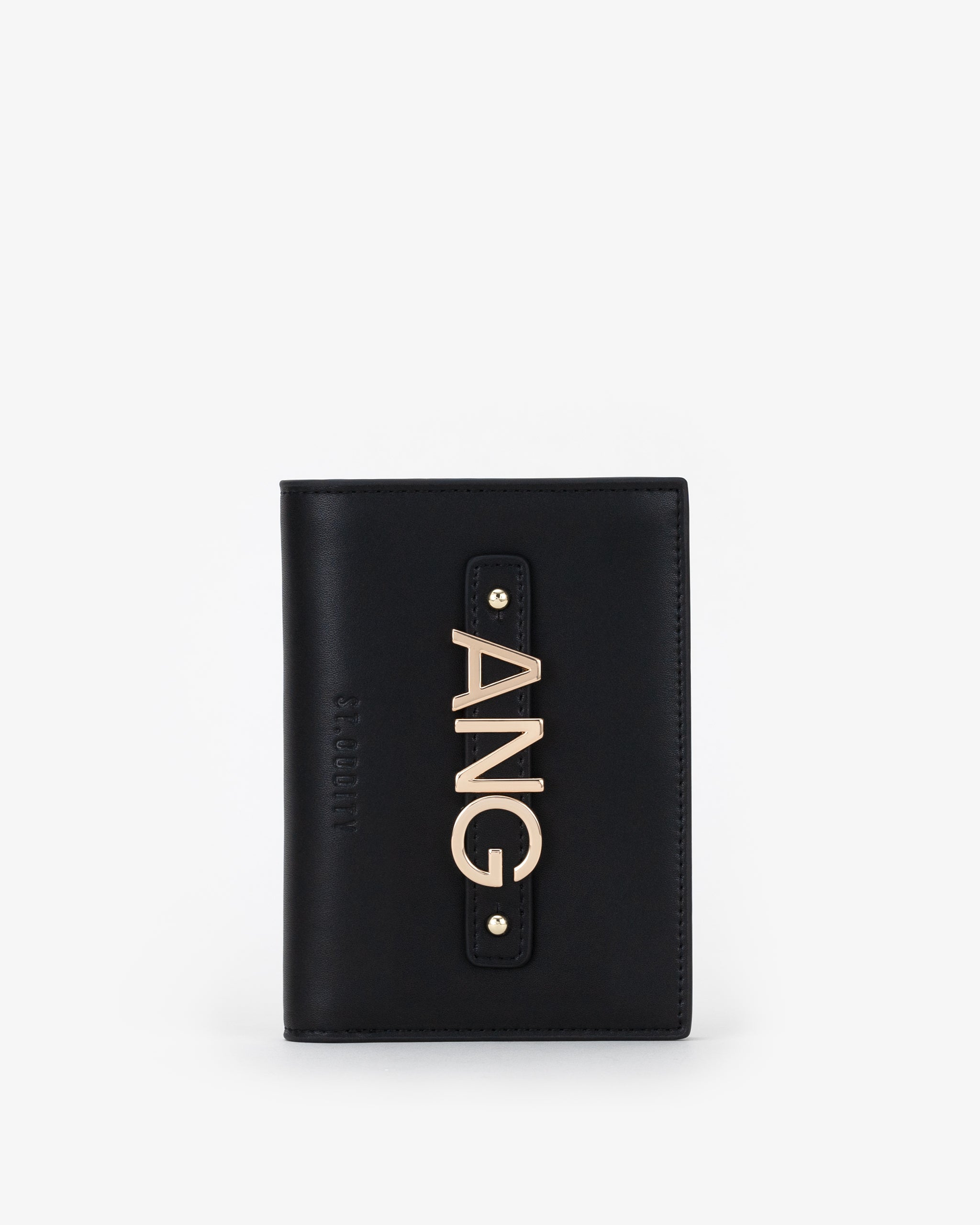 Pre-order (Mid-November): Travel Wallet in Black/Gold with Personalised Hardware