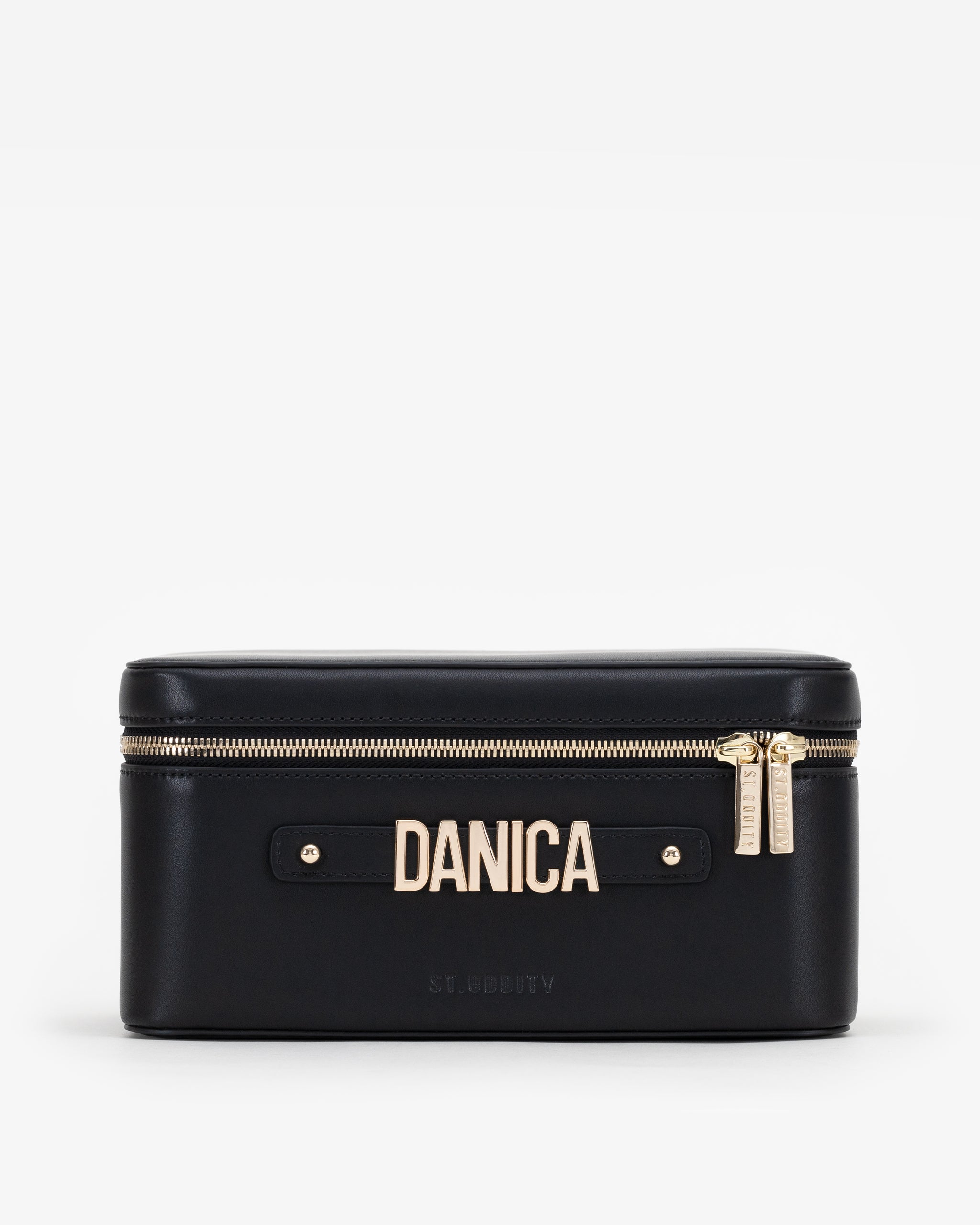 Vanity Case in Black/Gold with Personalised Hardware