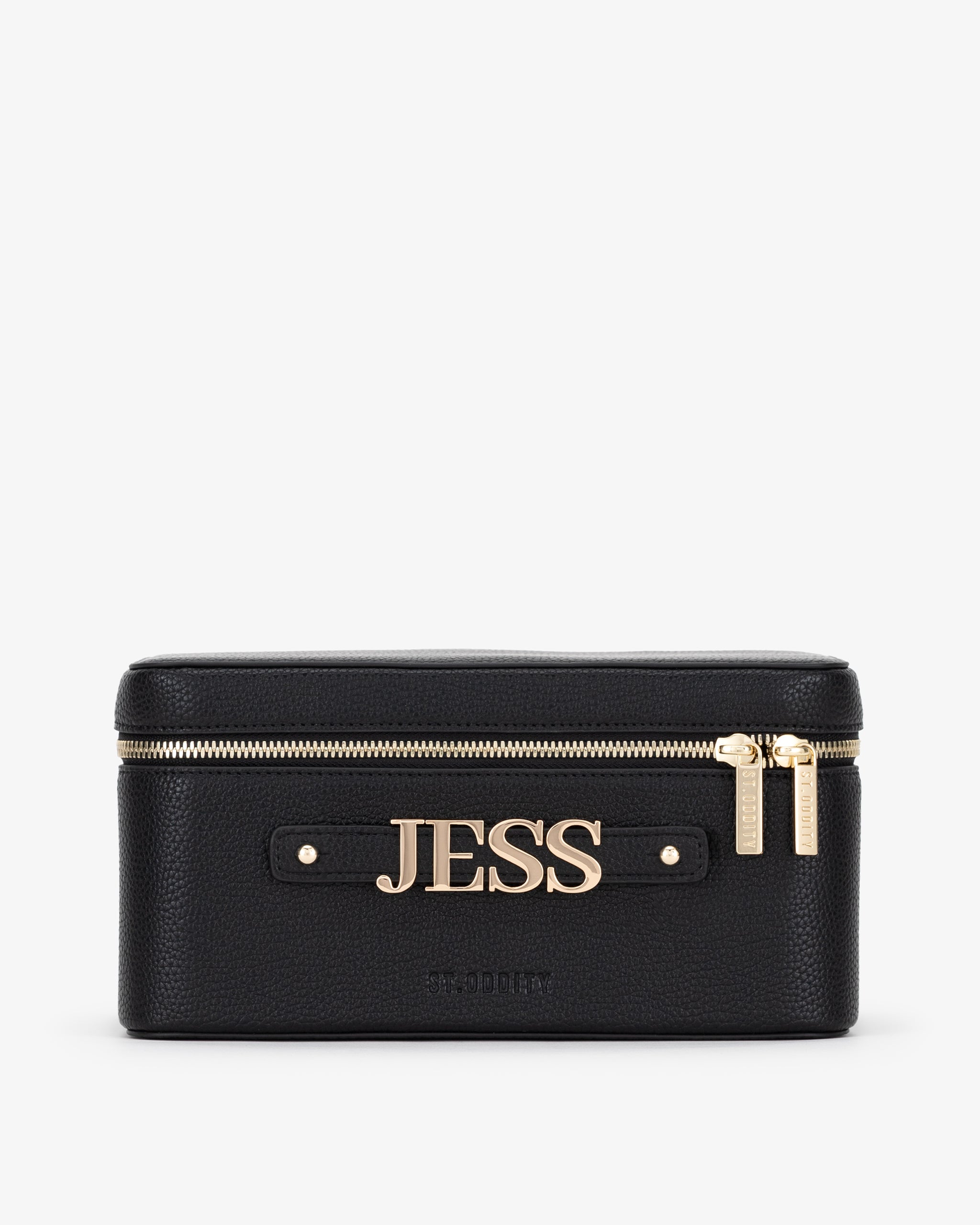 Limited Edition: Vanity Case in Black Pebble/Gold with Personalised Hardware