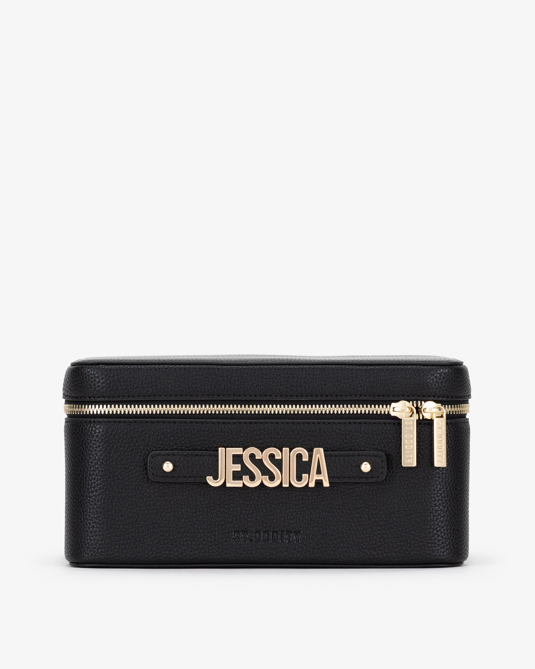 Limited Edition: Vanity Case in Black Pebble/Gold with Personalised Hardware