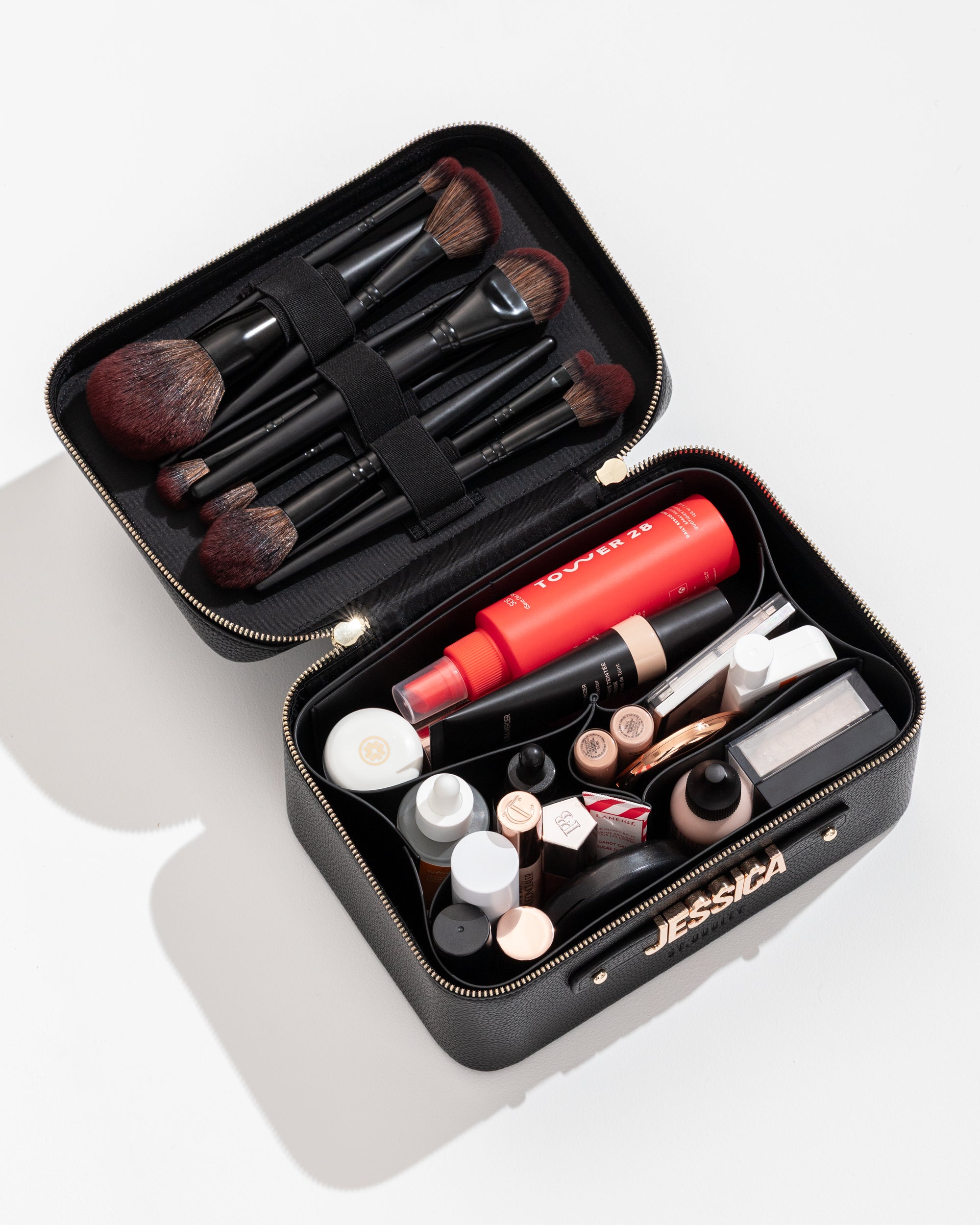 Limited Edition: Vanity Case in Black Pebble/Gold with Personalised Hardware