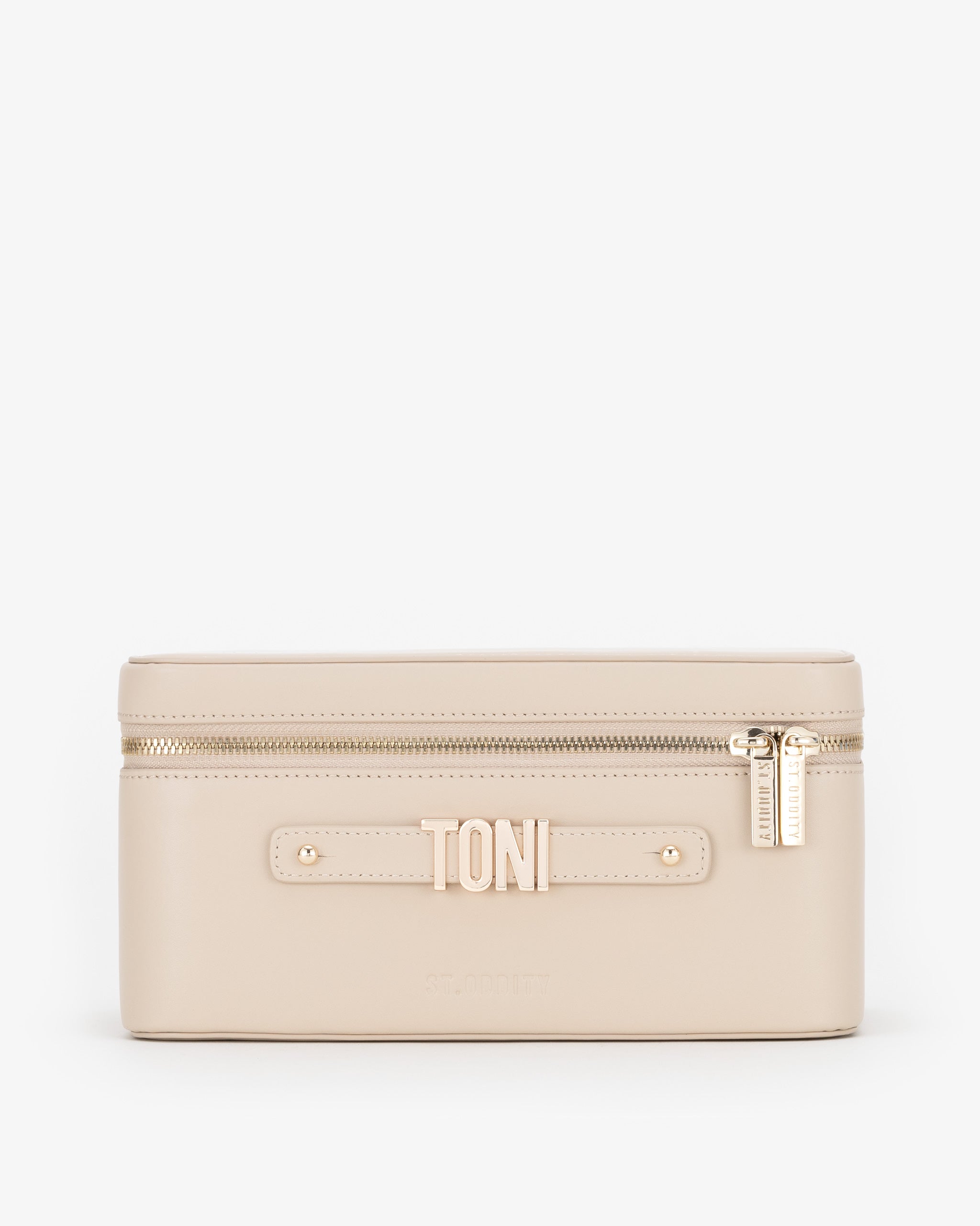Vanity Case in Light Sand with Personalised Hardware